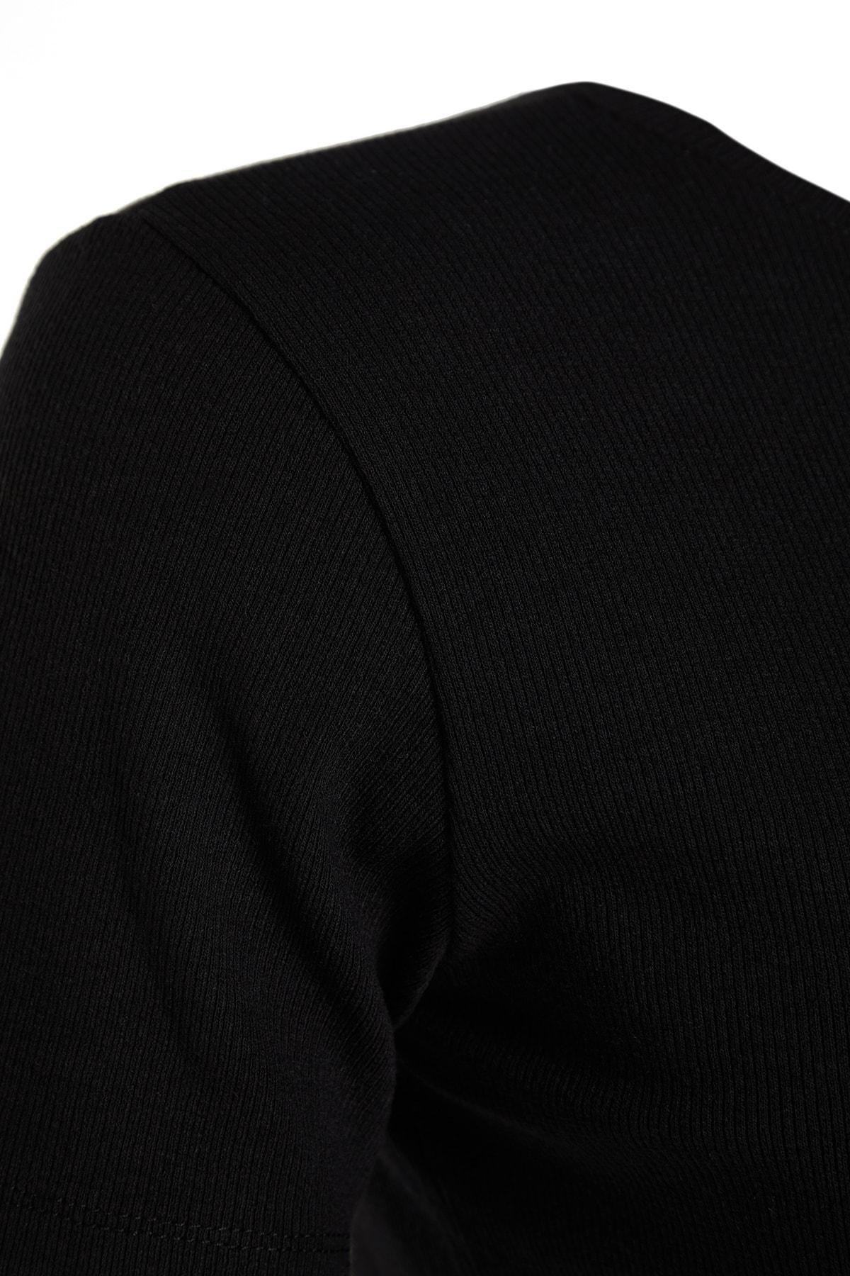 Black Slim Plus Size T-Shirt, , large image number 6