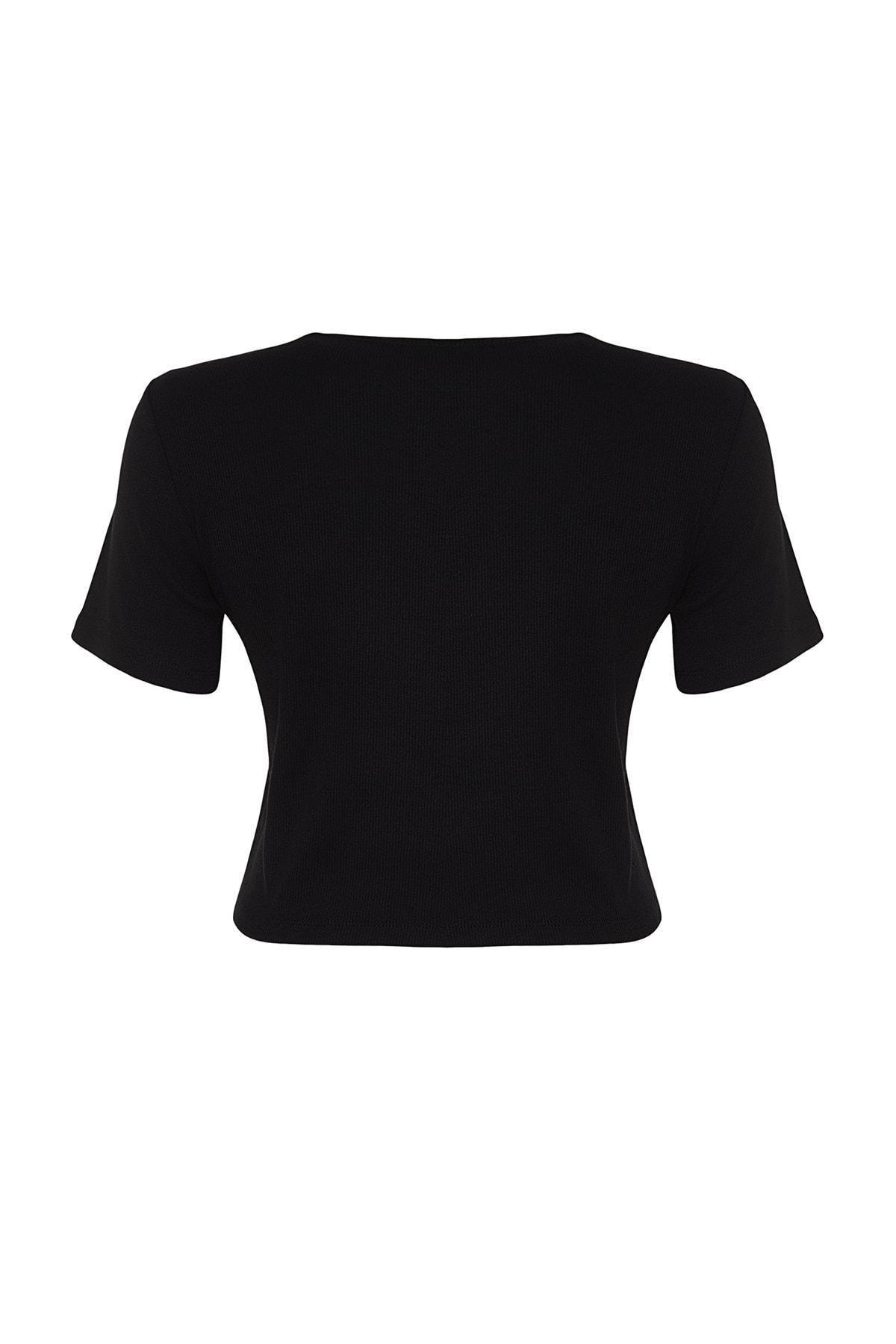 Black Slim Plus Size T-Shirt, , large image number 7