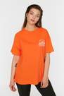 Trendyol - Orange Crew Neck Plus Size T-Shirt