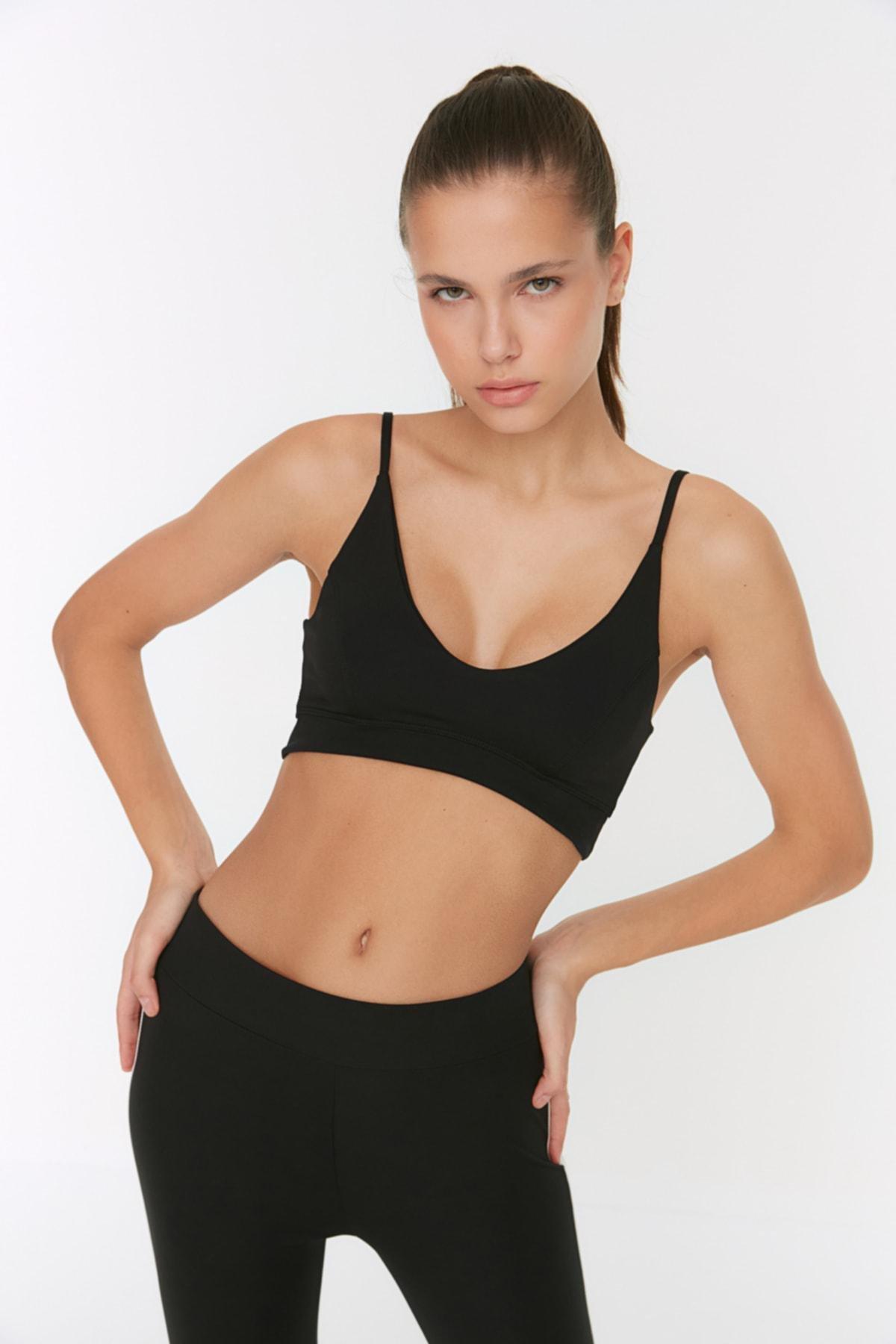 Black Plain Sports Bra, , large image number 2