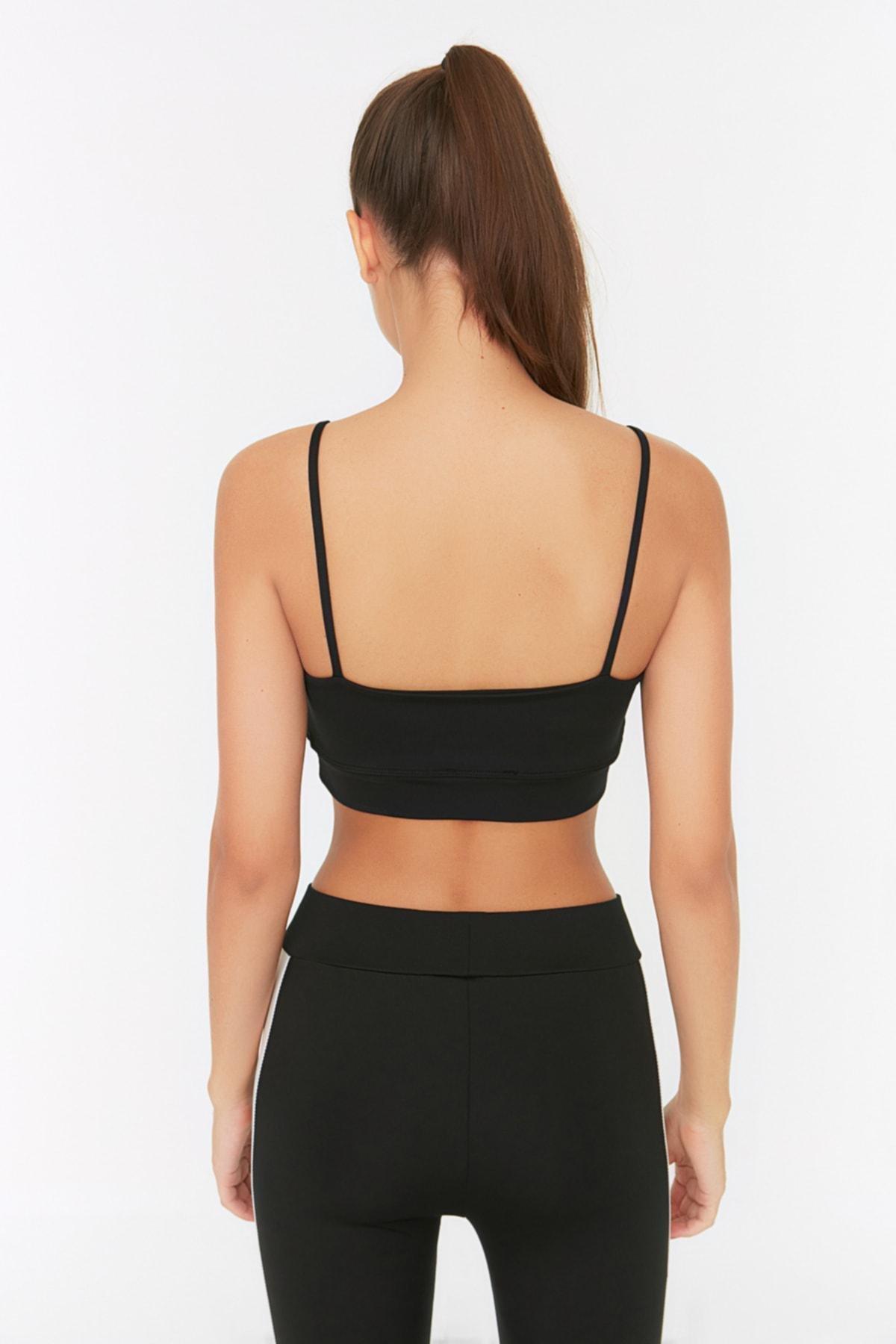 Black Plain Sports Bra, , large image number 4
