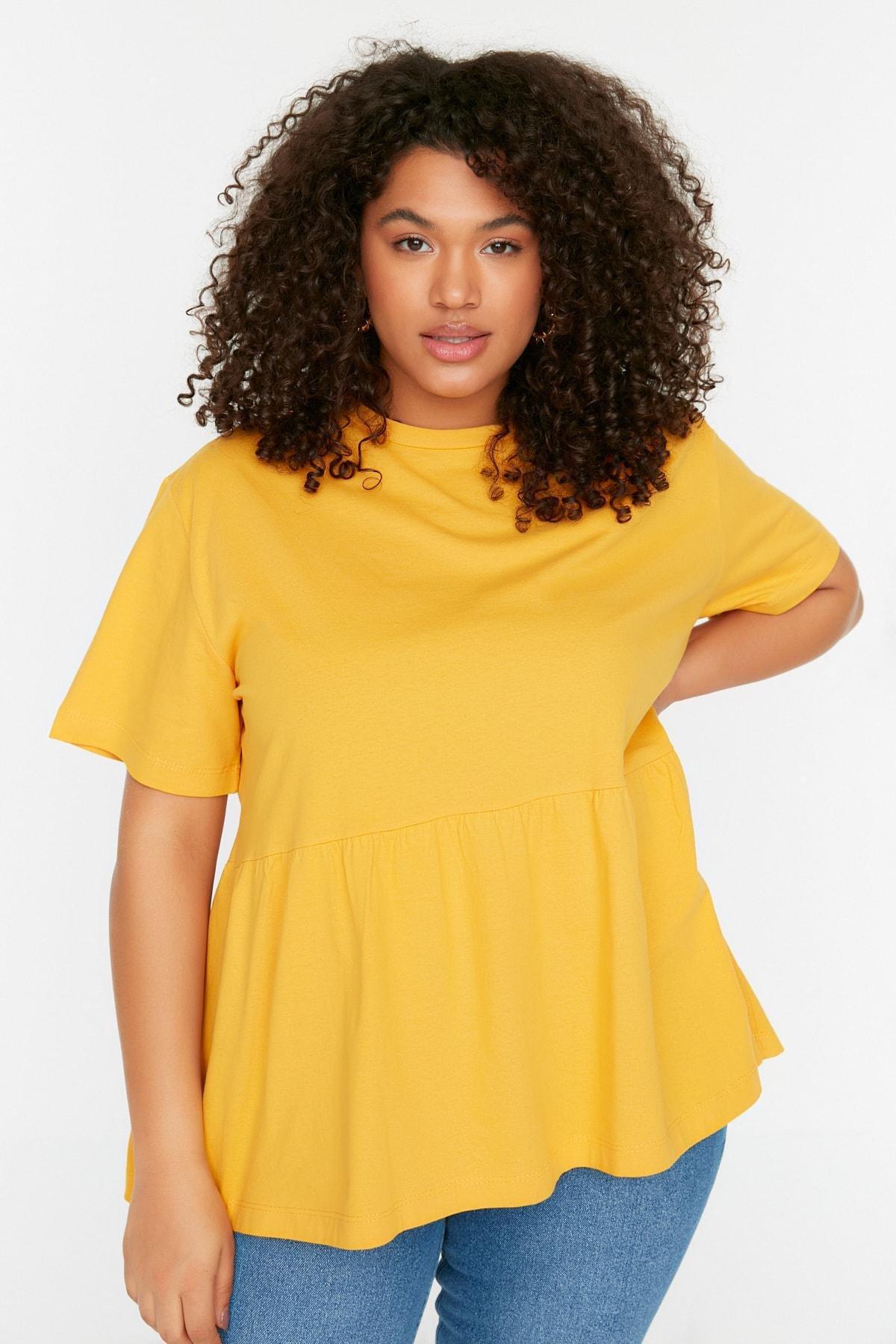 Orange Relaxed Plus Size T-Shirt, , large image number 0