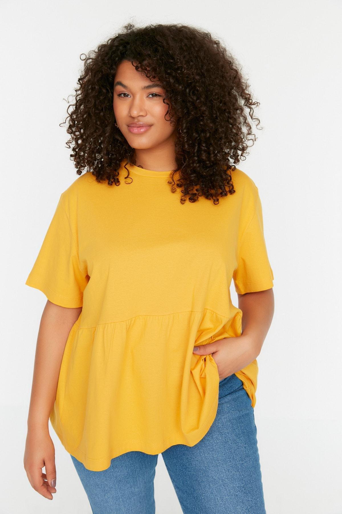 Orange Relaxed Plus Size T-Shirt, , large image number 1
