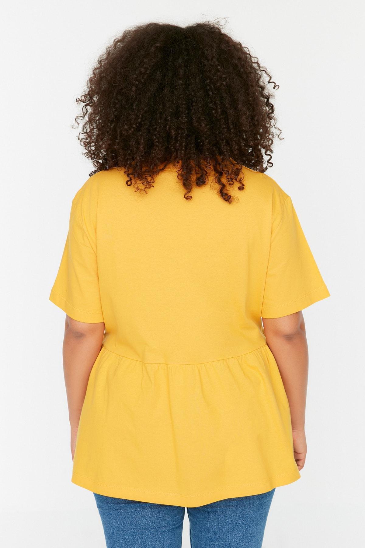 Orange Relaxed Plus Size T-Shirt, , large image number 4