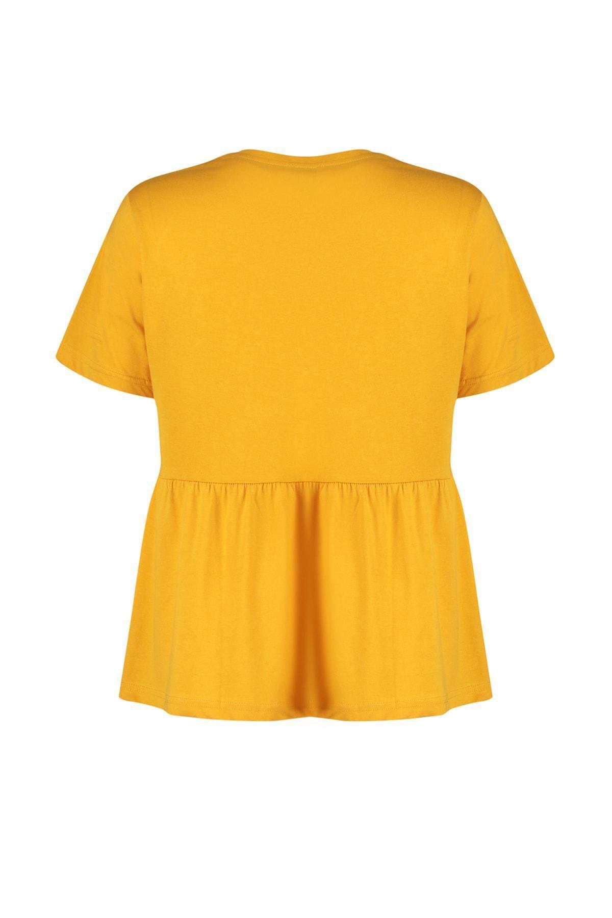 Orange Relaxed Plus Size T-Shirt, , large image number 6