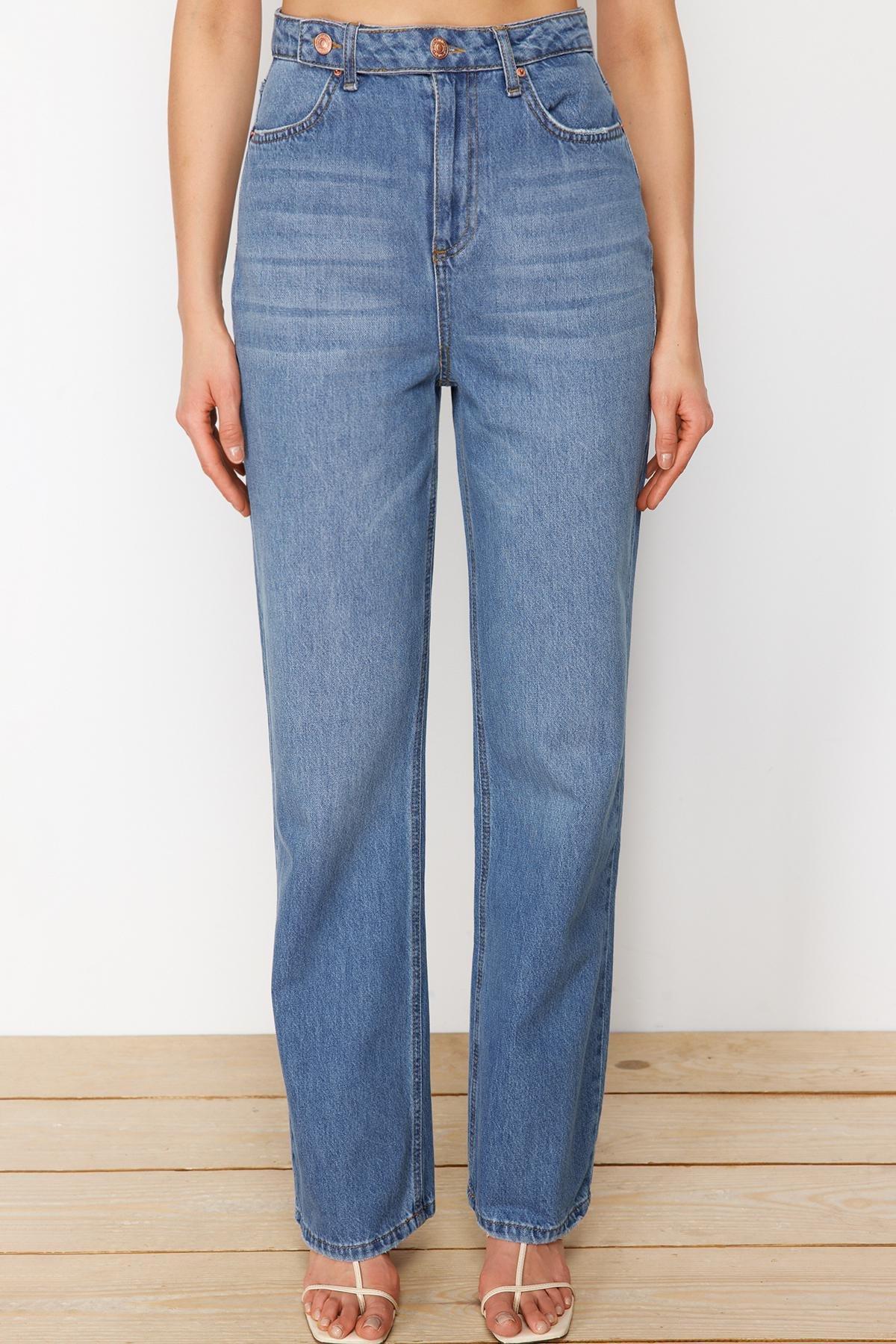 Blue Wide Leg Jeans, , large image number 7