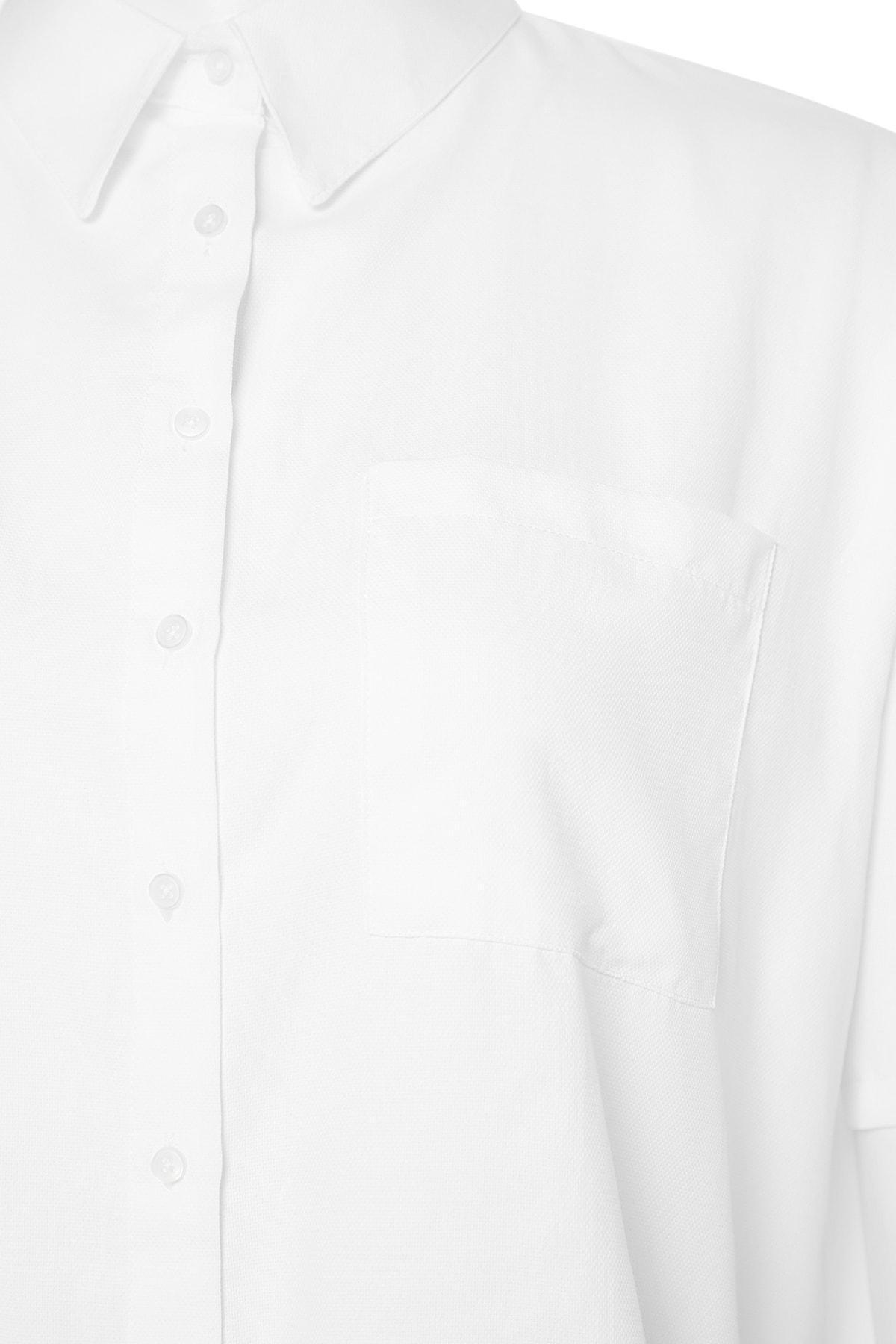 White Relaxed Plus Size Shirt, , large image number 6