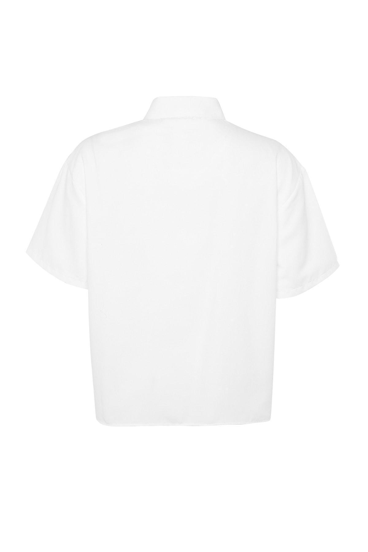 White Relaxed Plus Size Shirt, , large image number 7