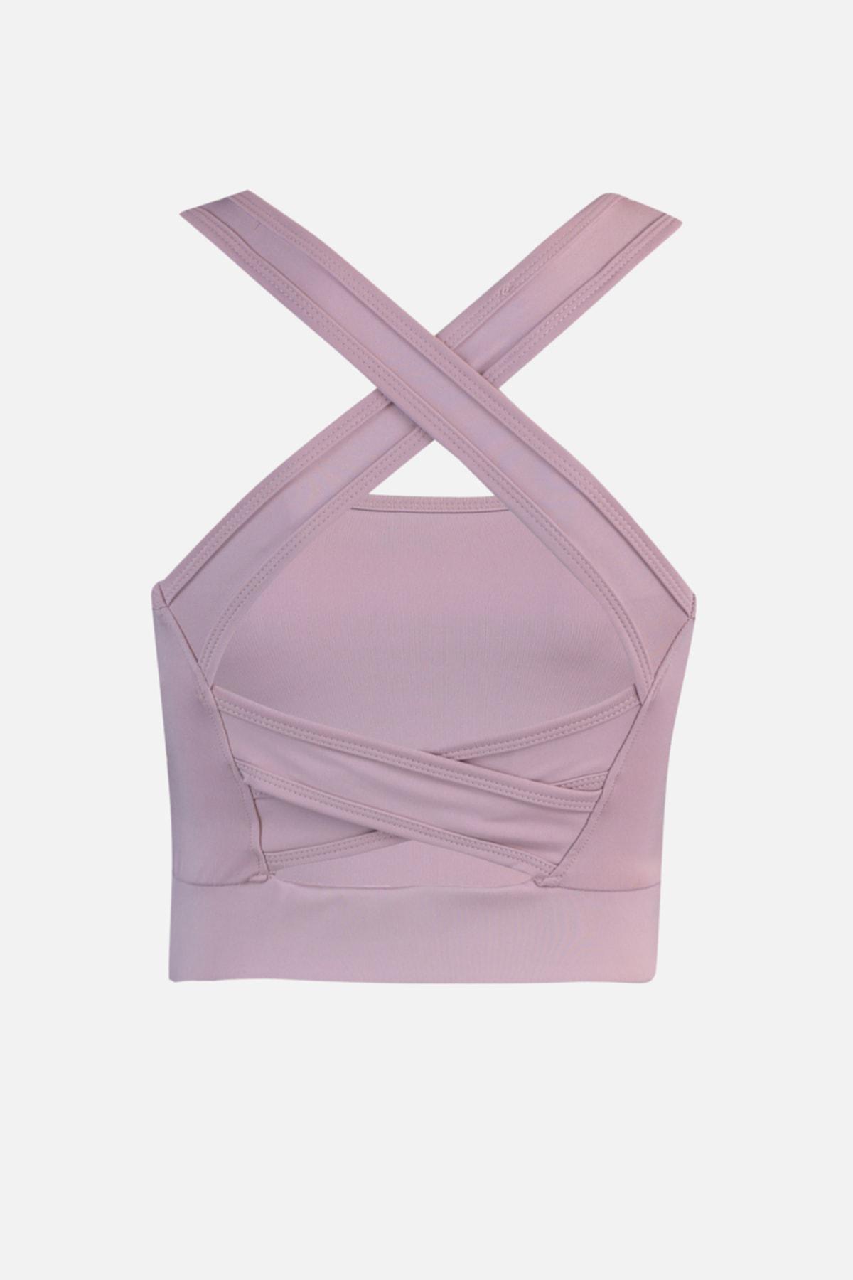 Pink Back Crossover Sports Bra, Pink, large image number 6