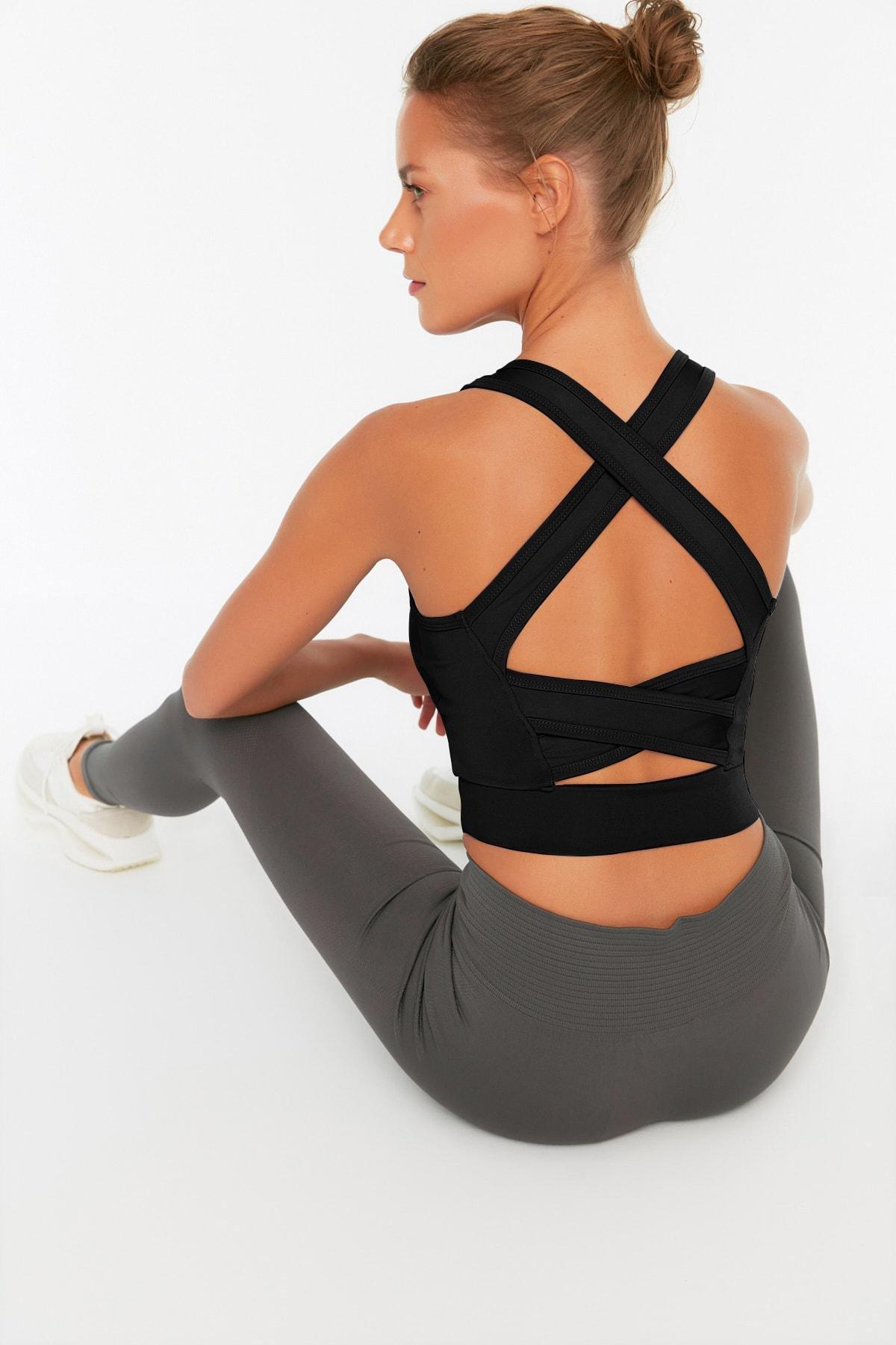 Black Plain Sports Bra, , large image number 0