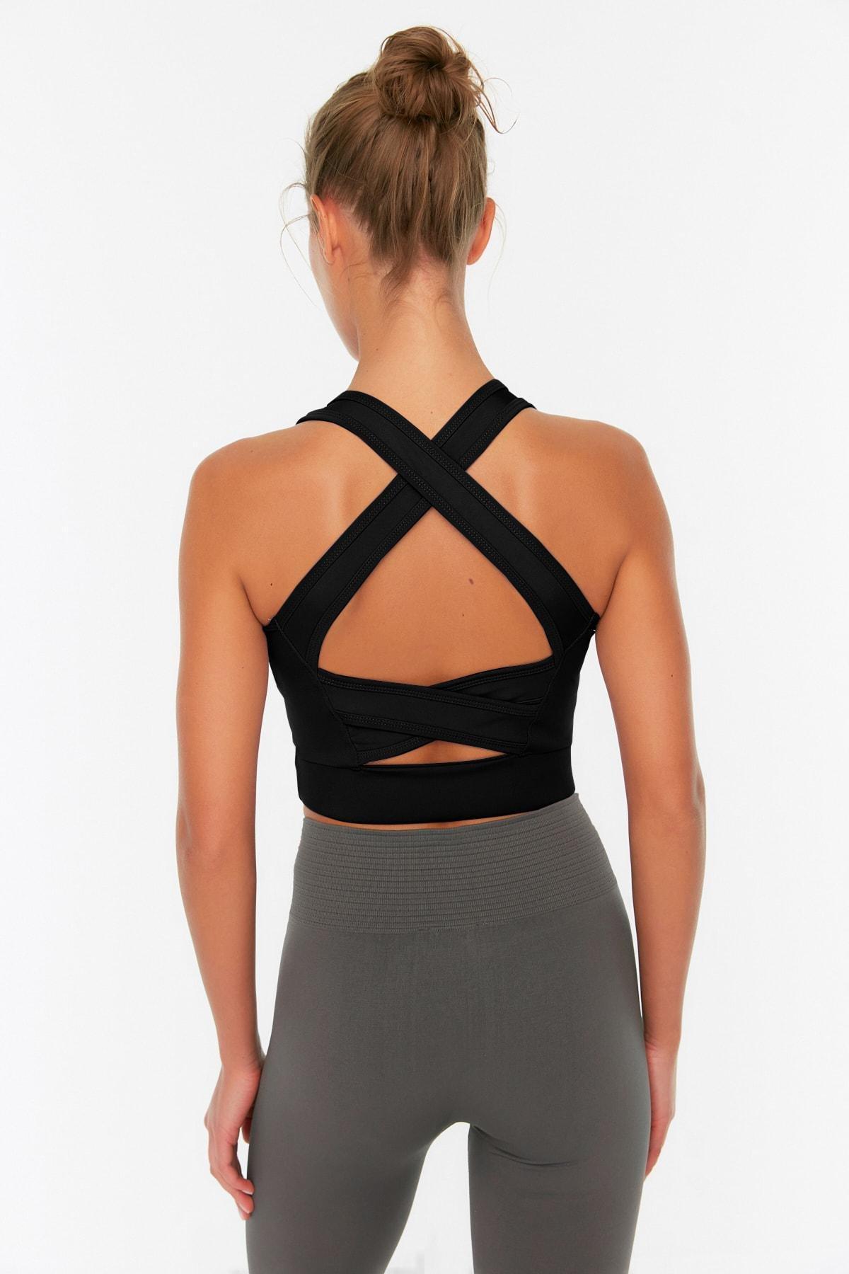 Black Plain Sports Bra, , large image number 4