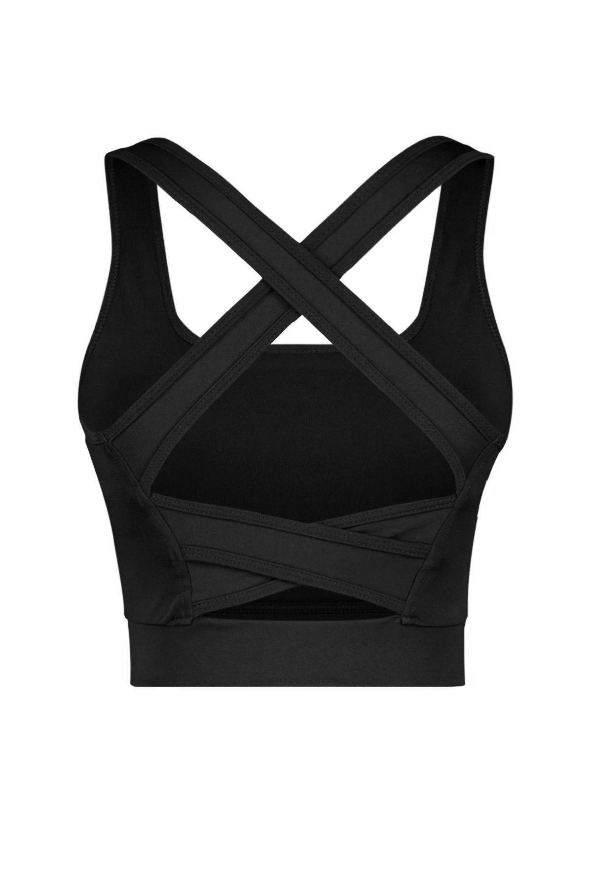 Black Plain Sports Bra, , large image number 6
