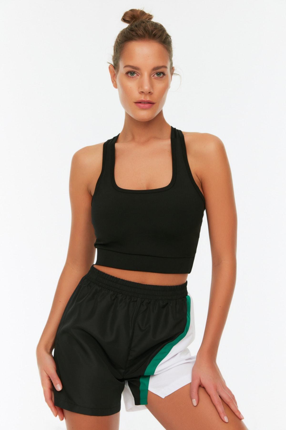 Black Plain Sports Bra, , large image number 7