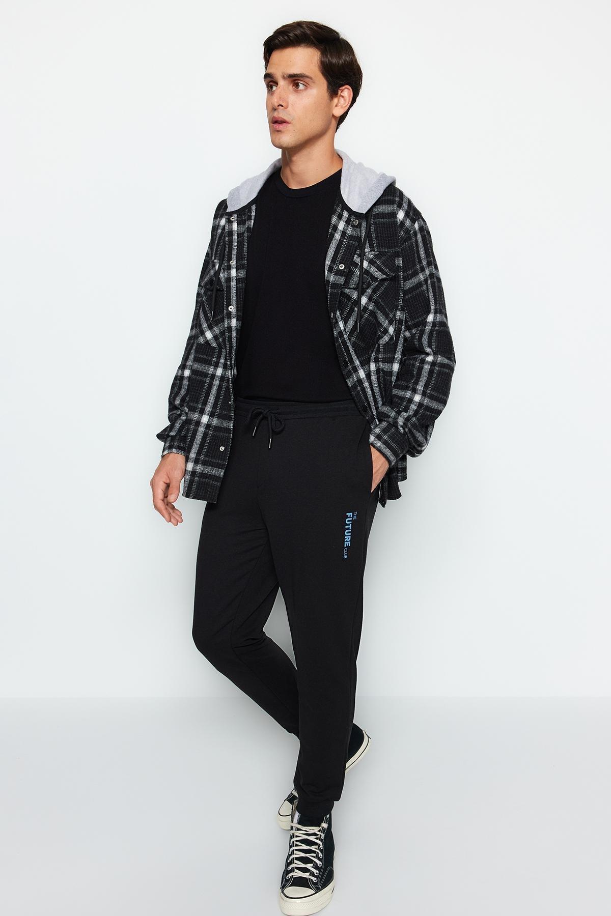 Black Joggers Sweatpants, Black, large image number 2