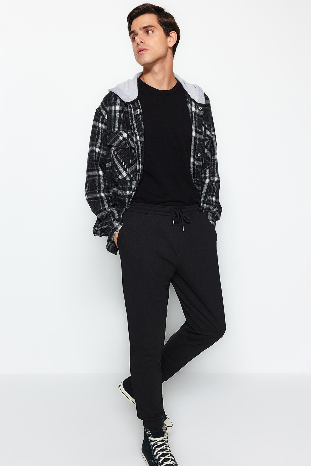 Black Joggers Sweatpants, Black, large image number 3