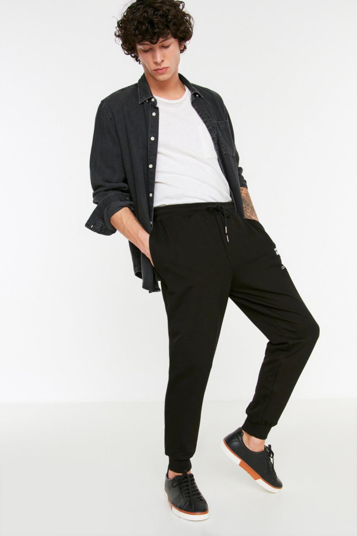 Black Joggers Sweatpants, Black, large image number 2