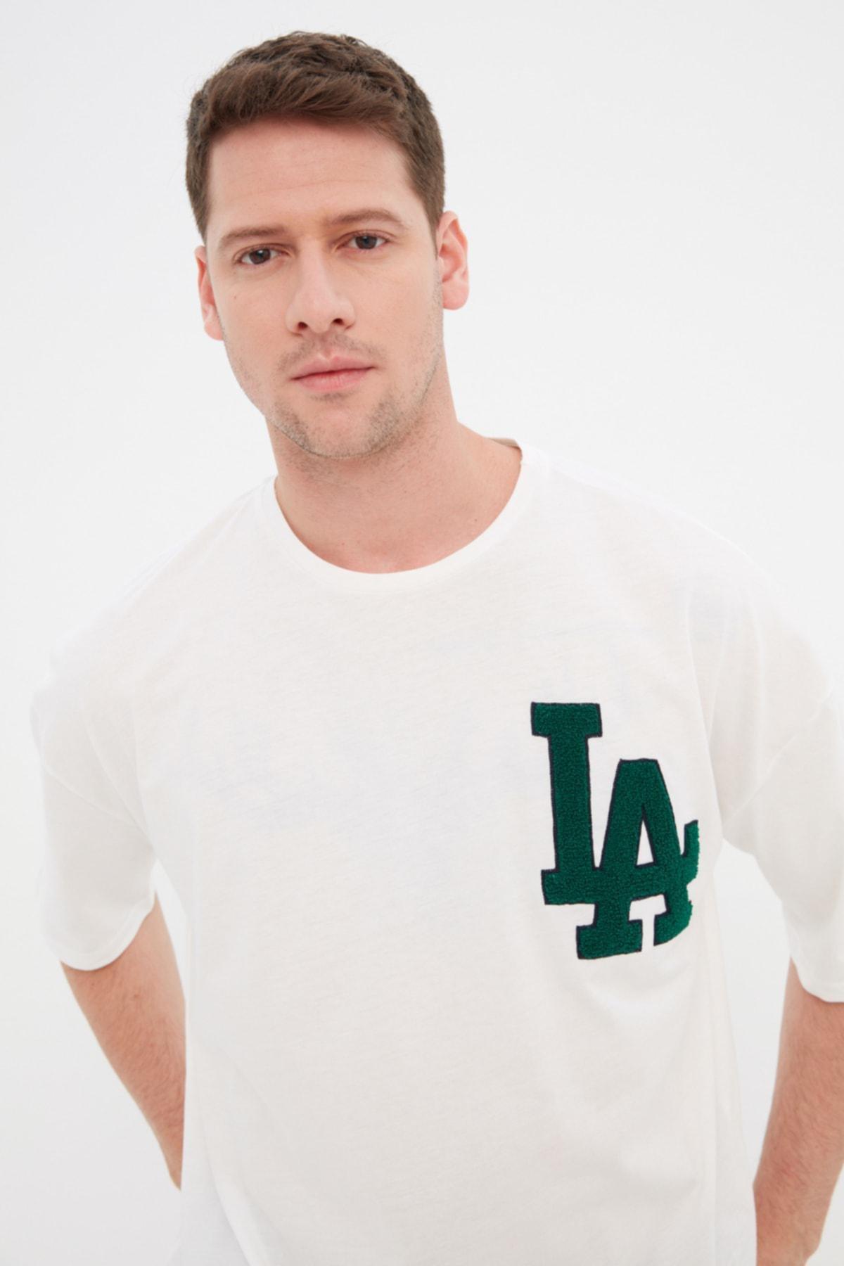 Ecru Printed Oversize T-Shirt, Ecru, large image number 2