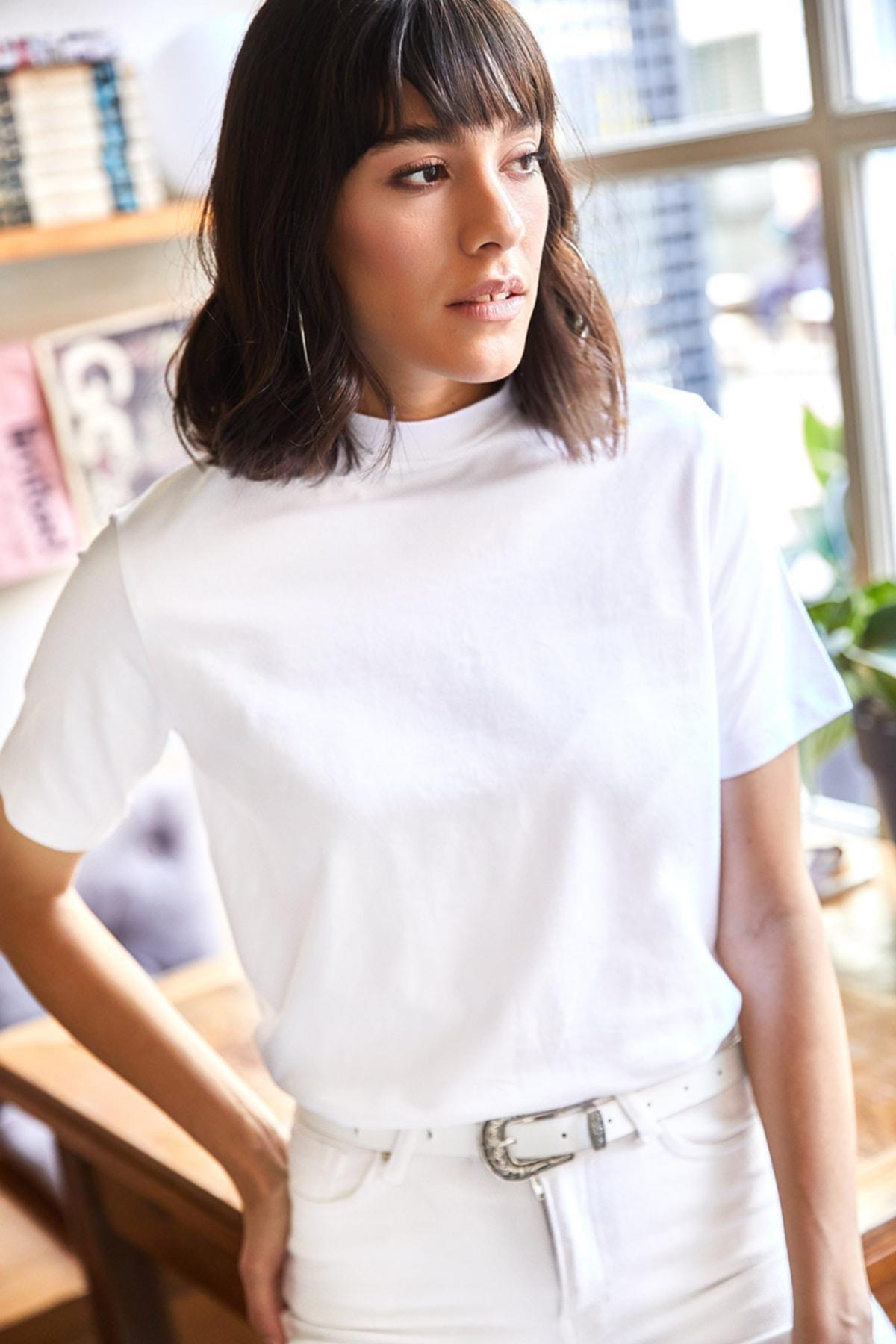 White Soft Textured Knitted T-Shirt, White, large image number 0