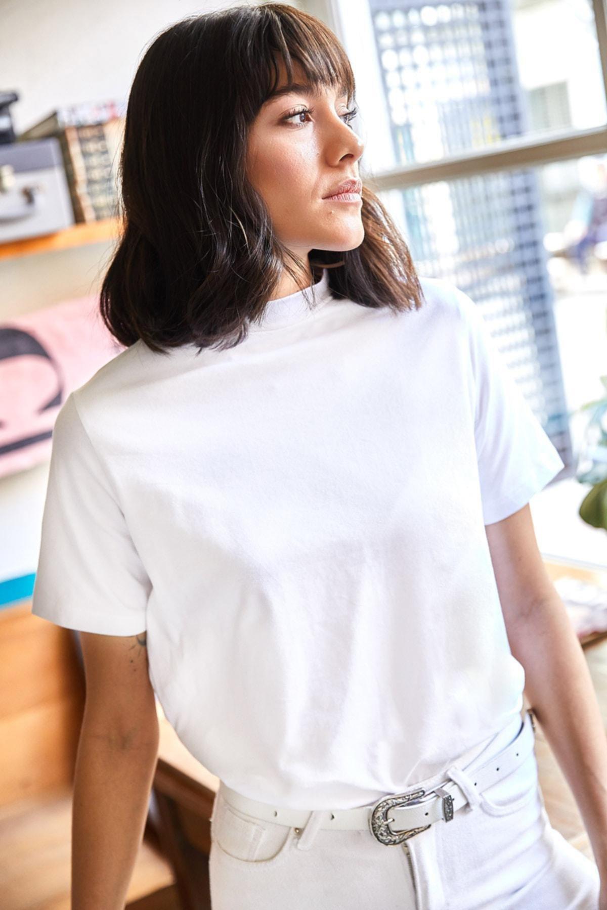 White Soft Textured Knitted T-Shirt, White, large image number 4