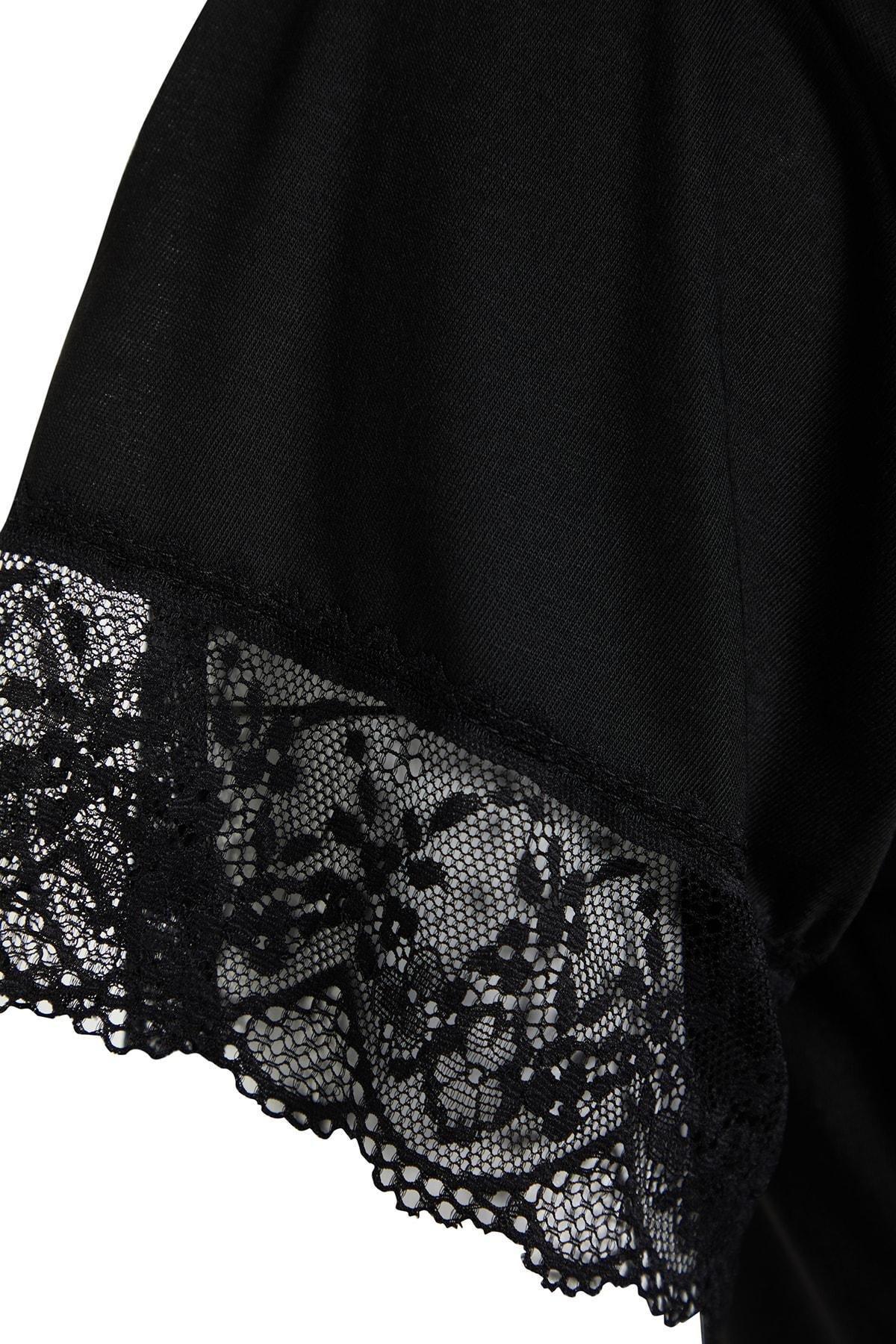Black Polka Dot Plus Size Pajama Set, , large image number 6