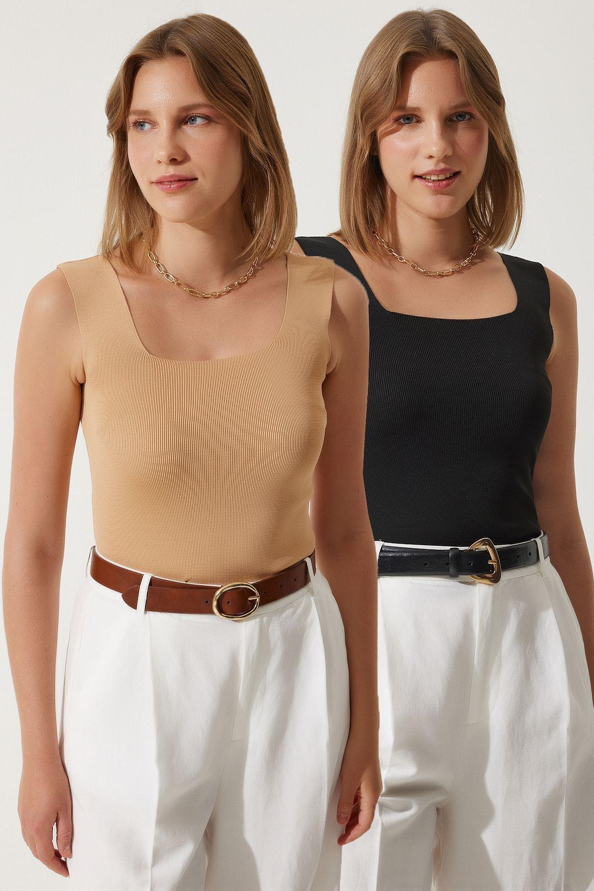 Biscuit Black 2-Pack Plain Blouse, BISCUIT BLACK, large image number 0