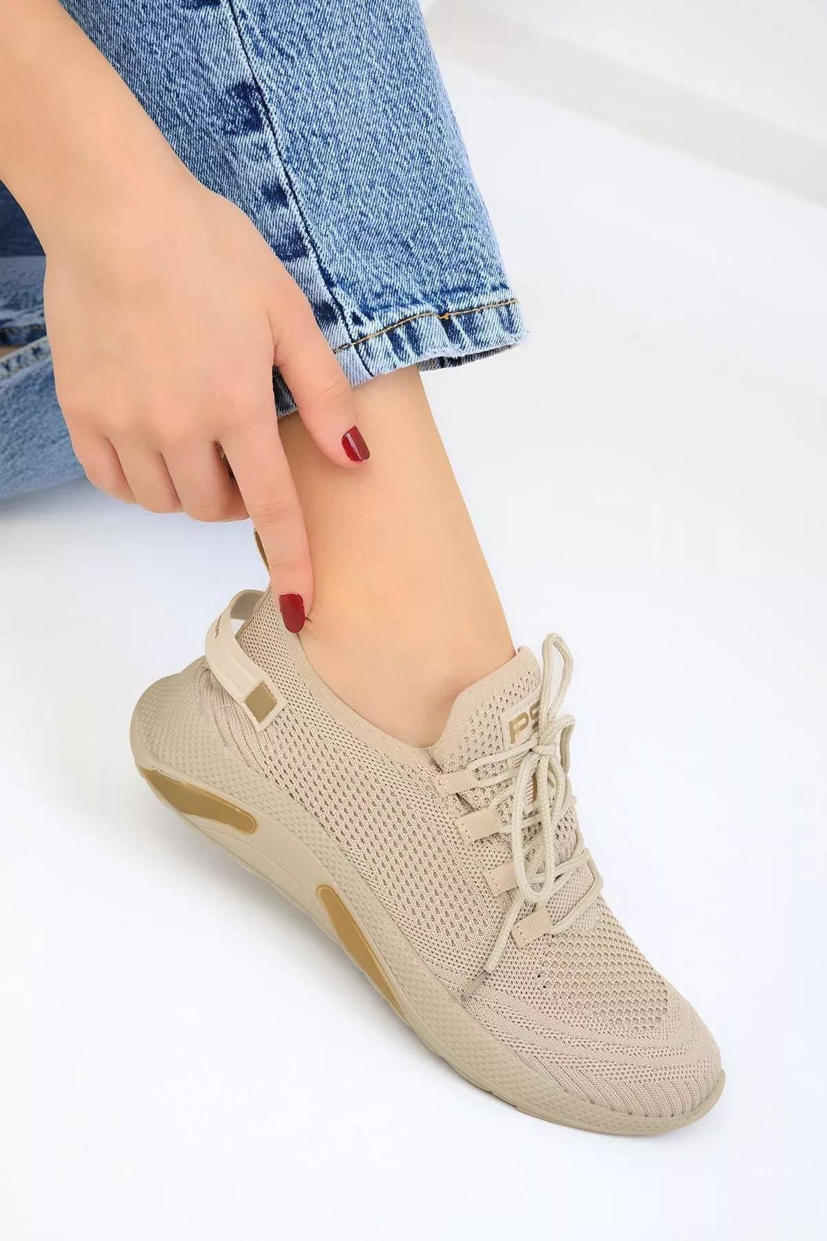 Beige Flat Sneakers, , large image number 9