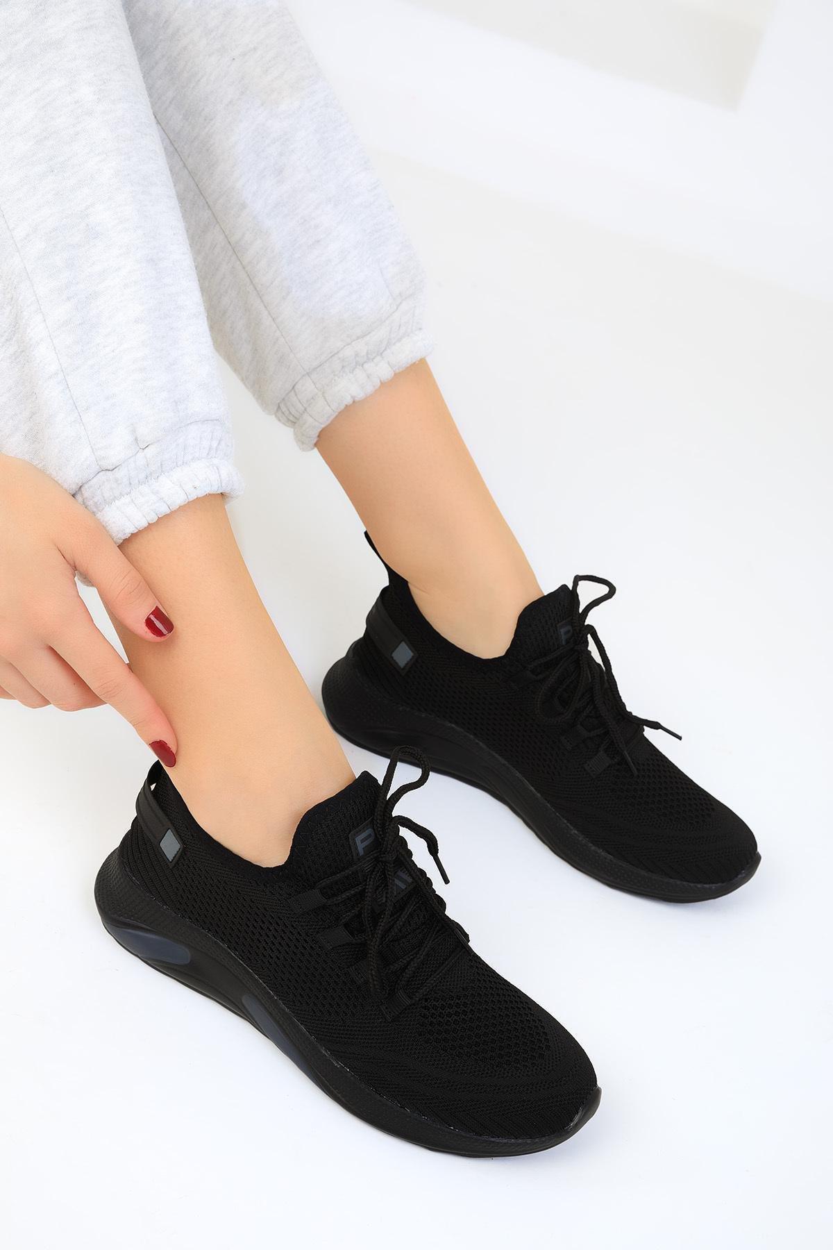 Black Flat Sneakers, , large image number 1
