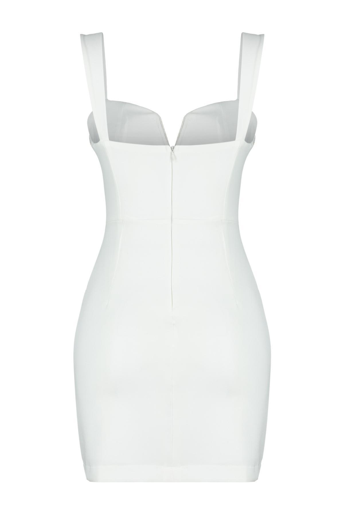Trendyol - White Shiny Stone Dress