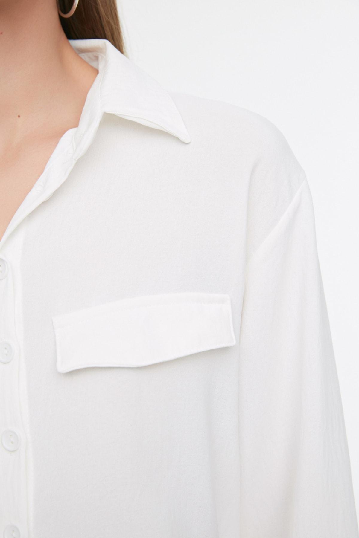 Ecru Fitted Shirt, Ecru, large image number 3