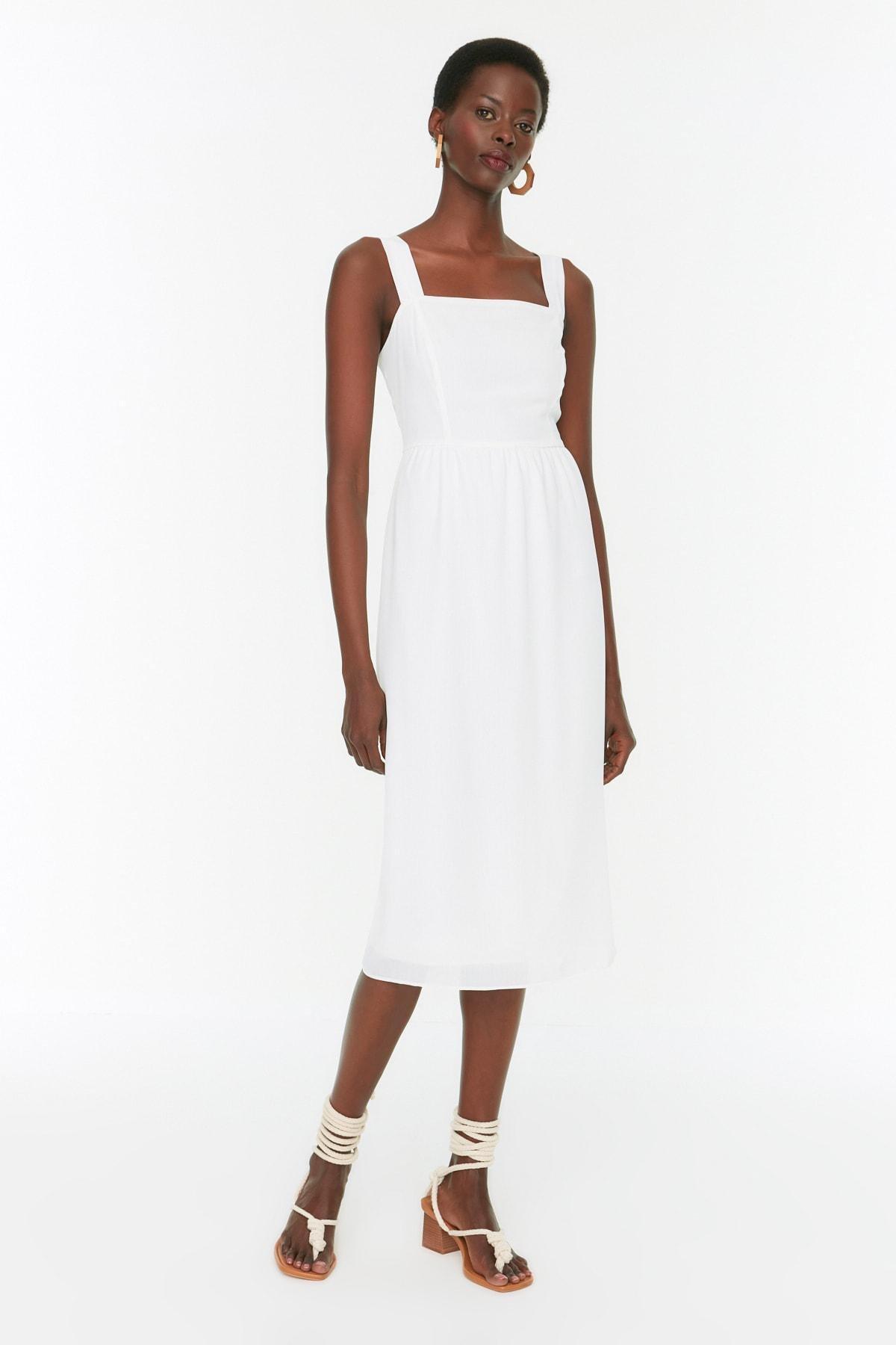 Ecru Midi Dress, , large image number 0