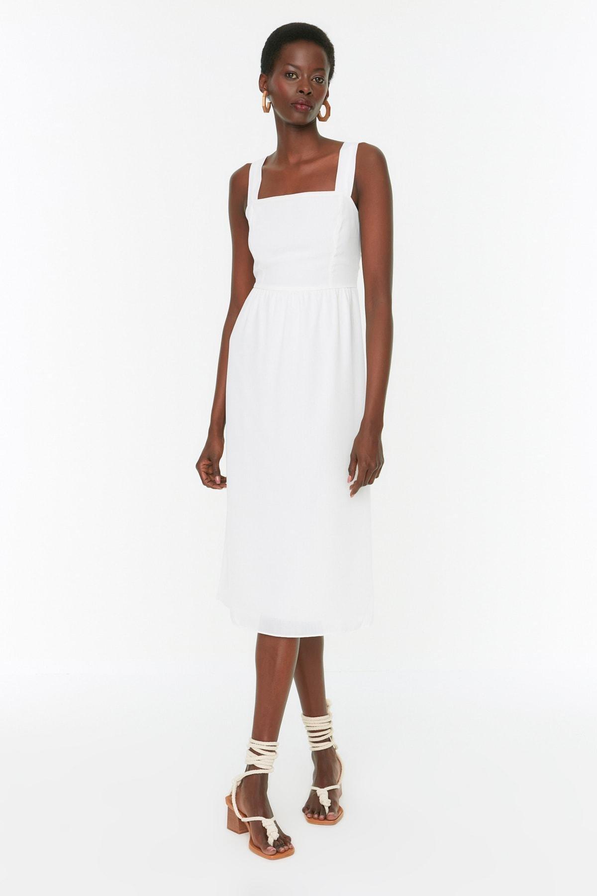 Ecru Midi Dress, , large image number 1