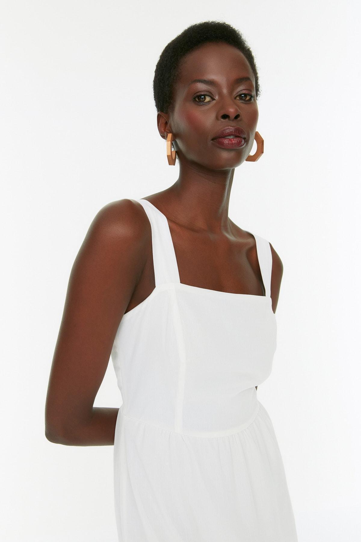 Ecru Midi Dress, , large image number 3