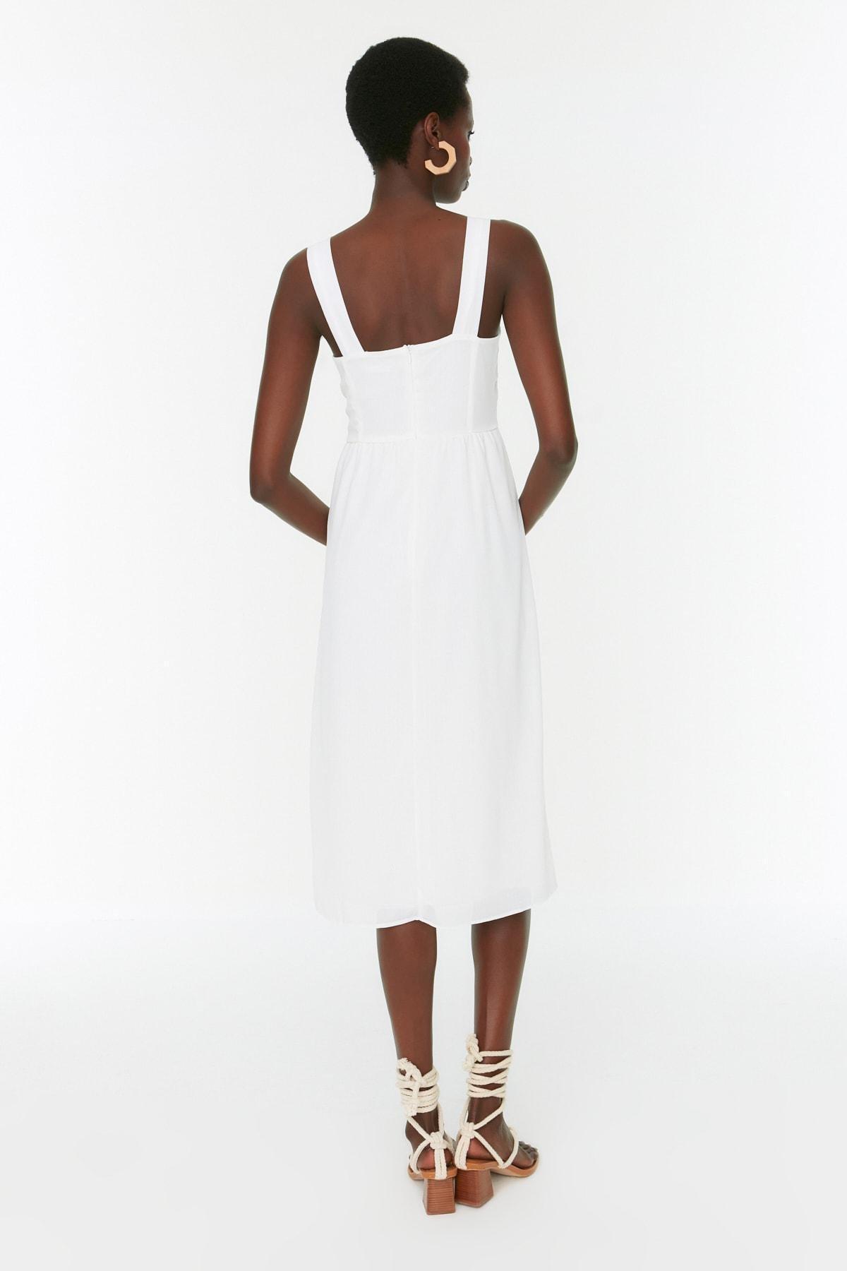 Ecru Midi Dress, , large image number 7