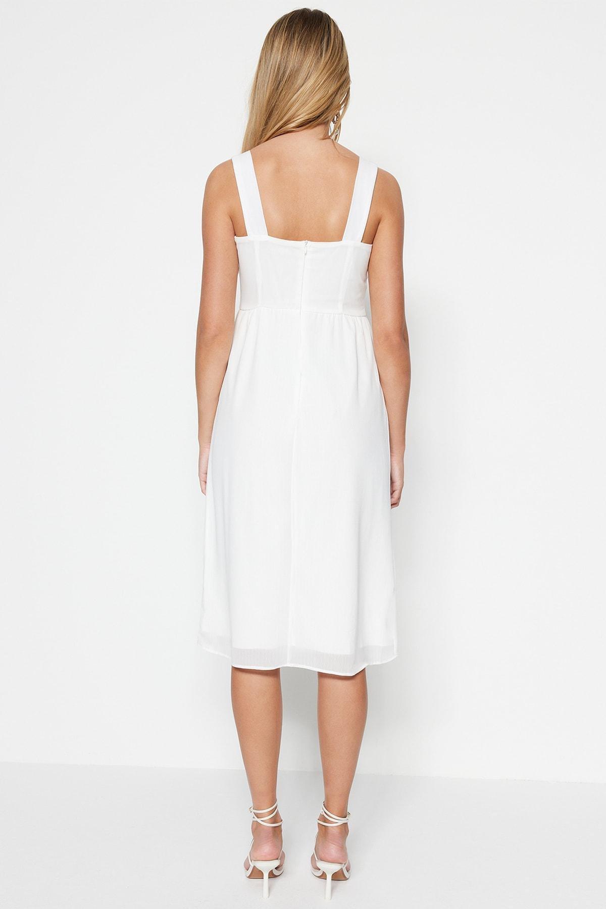 Ecru Midi Dress, , large image number 9