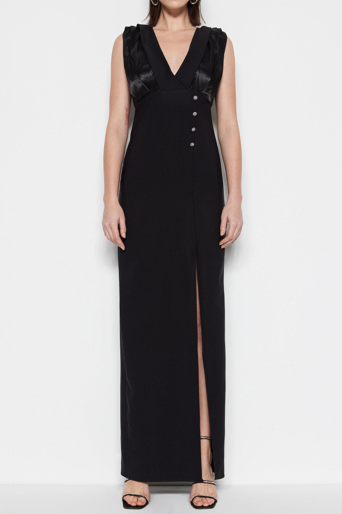 Black Shift Occasionwear Maxi Dress, , large image number 3