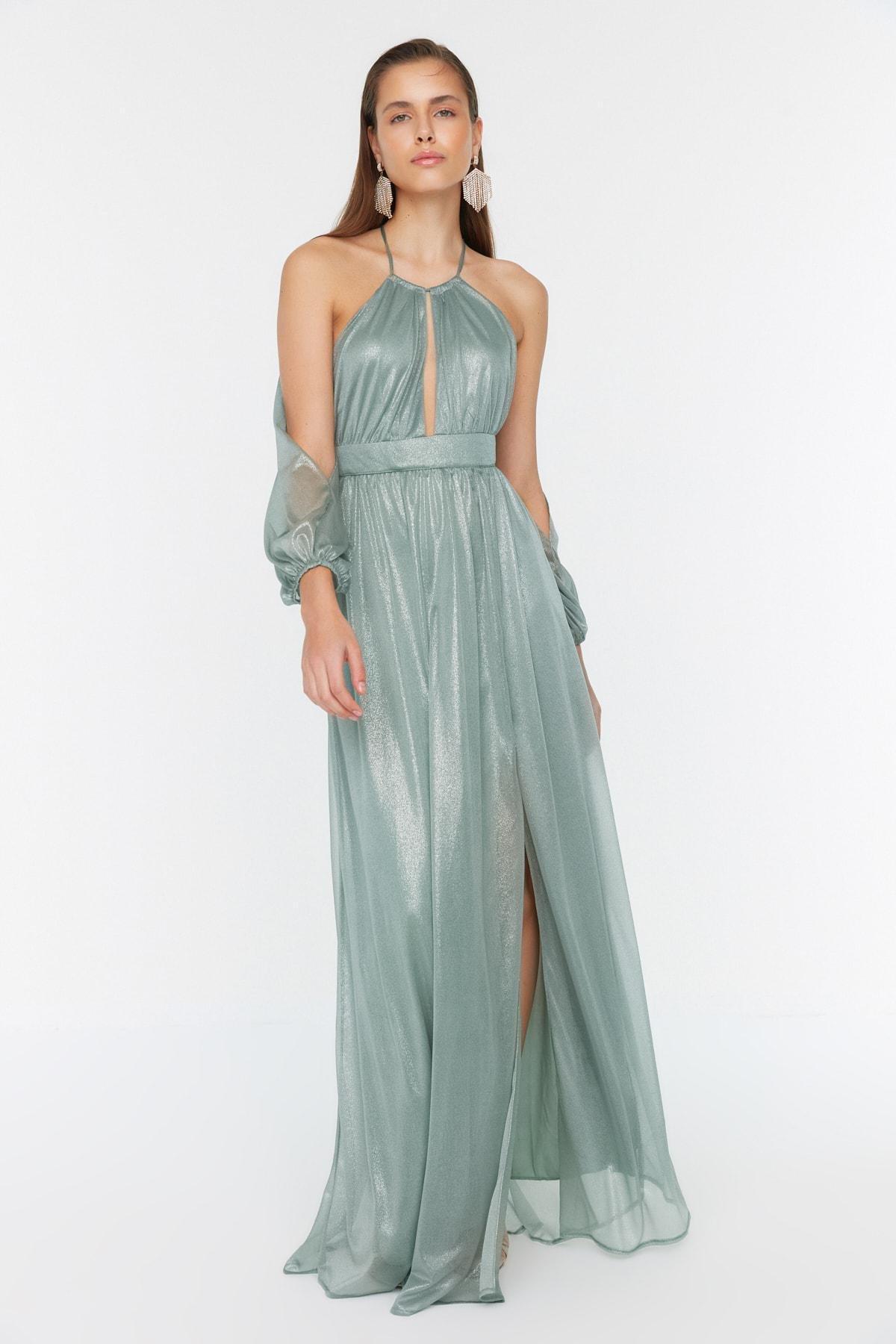 Green Skater Occasionwear Maxi Dress, , large image number 0