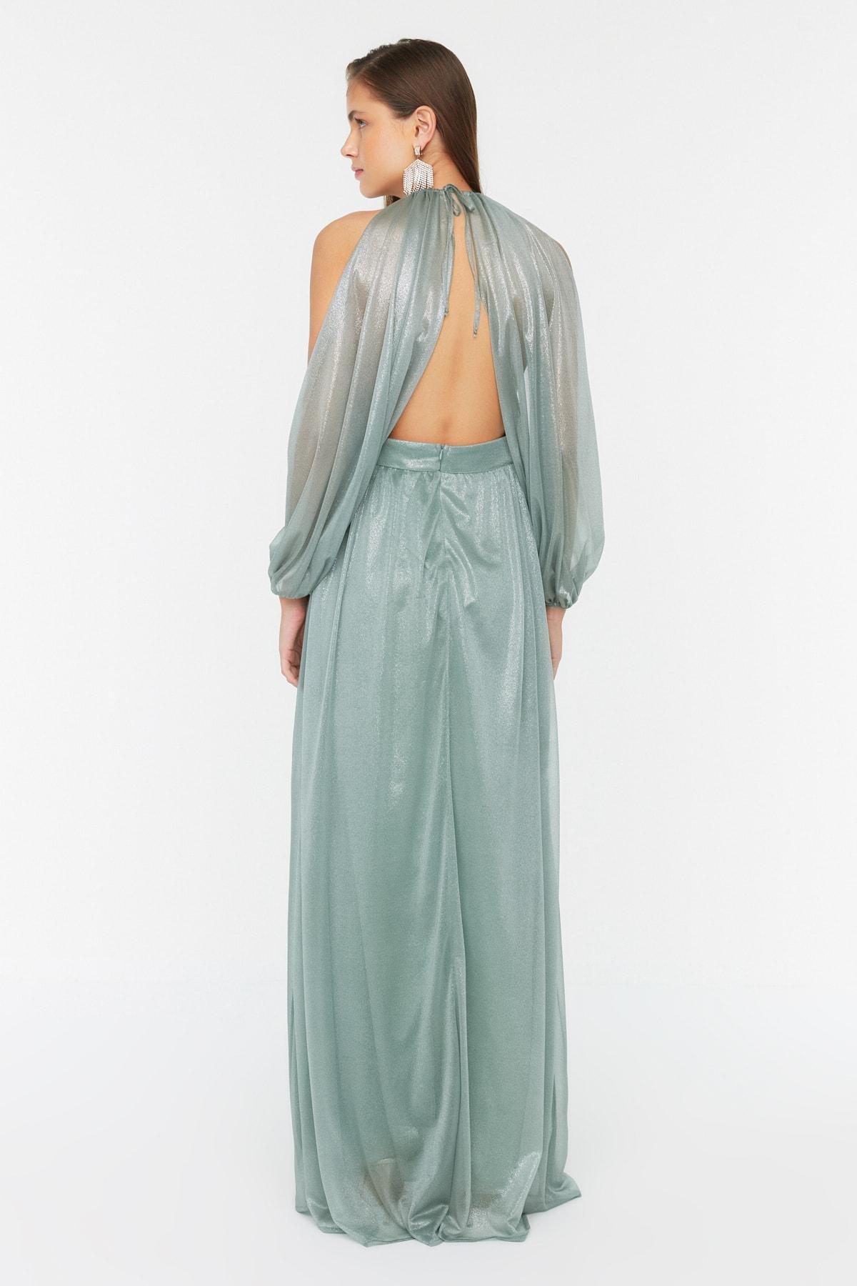 Green Skater Occasionwear Maxi Dress, , large image number 4