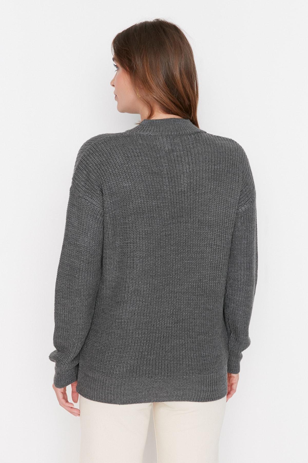 Trendyol - Gray Plain Sweater