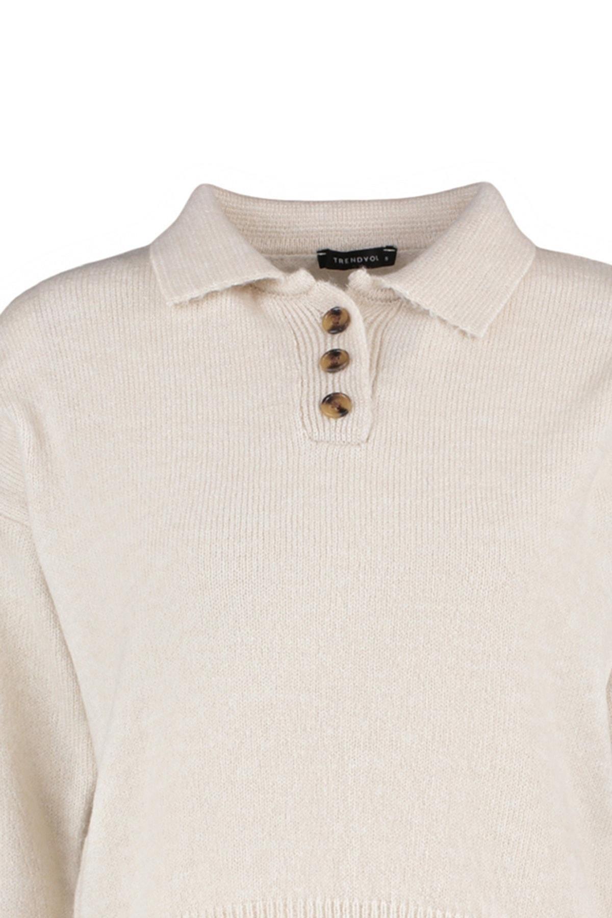Trendyol - Beige Polo Neck Sweater