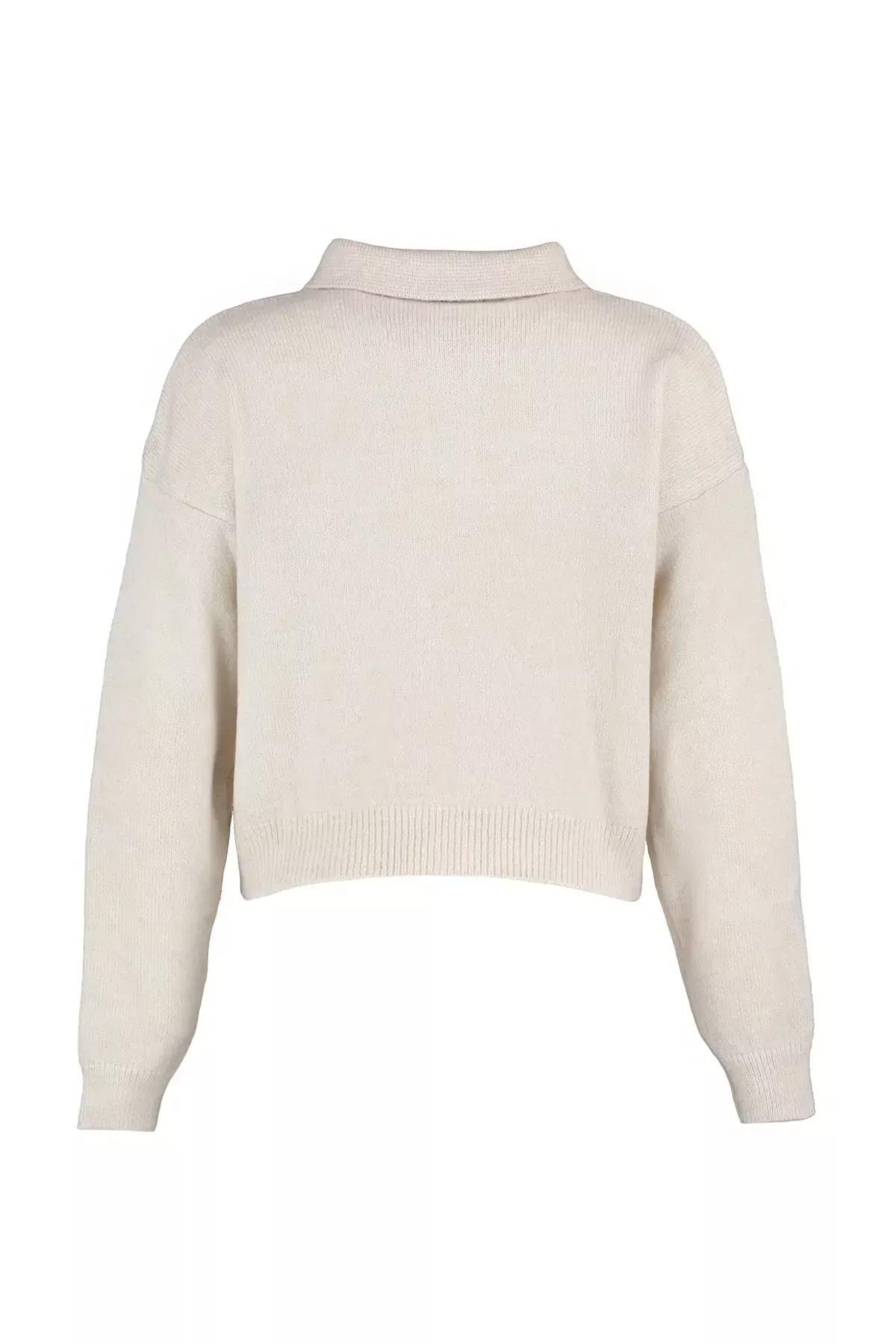 Beige Polo Neck Sweater, , large image number 6