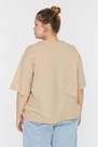 Trendyol - Beige Cotton Plus Size T-Shirt