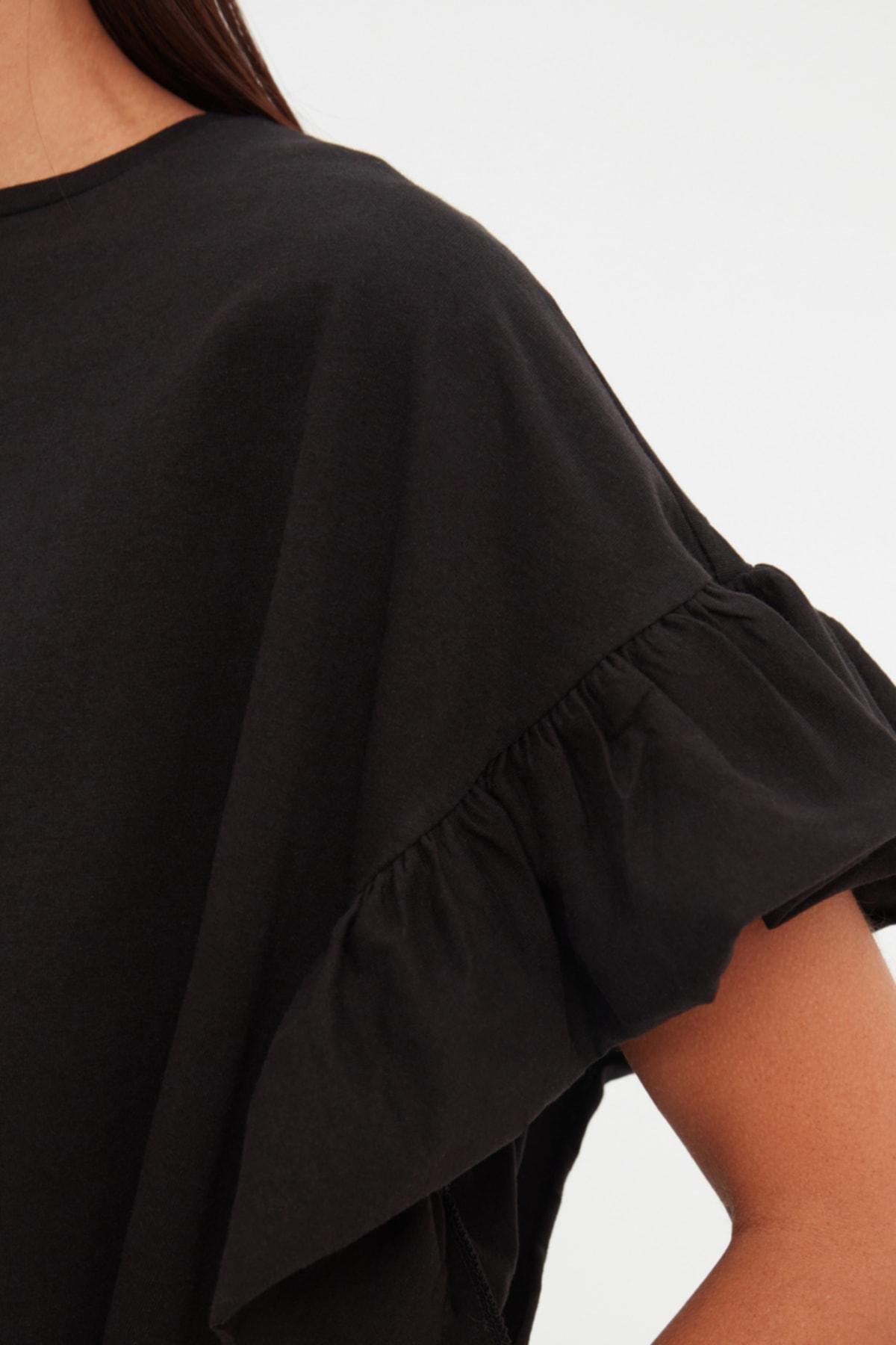Black Crew Neck T-Shirt, , large image number 3