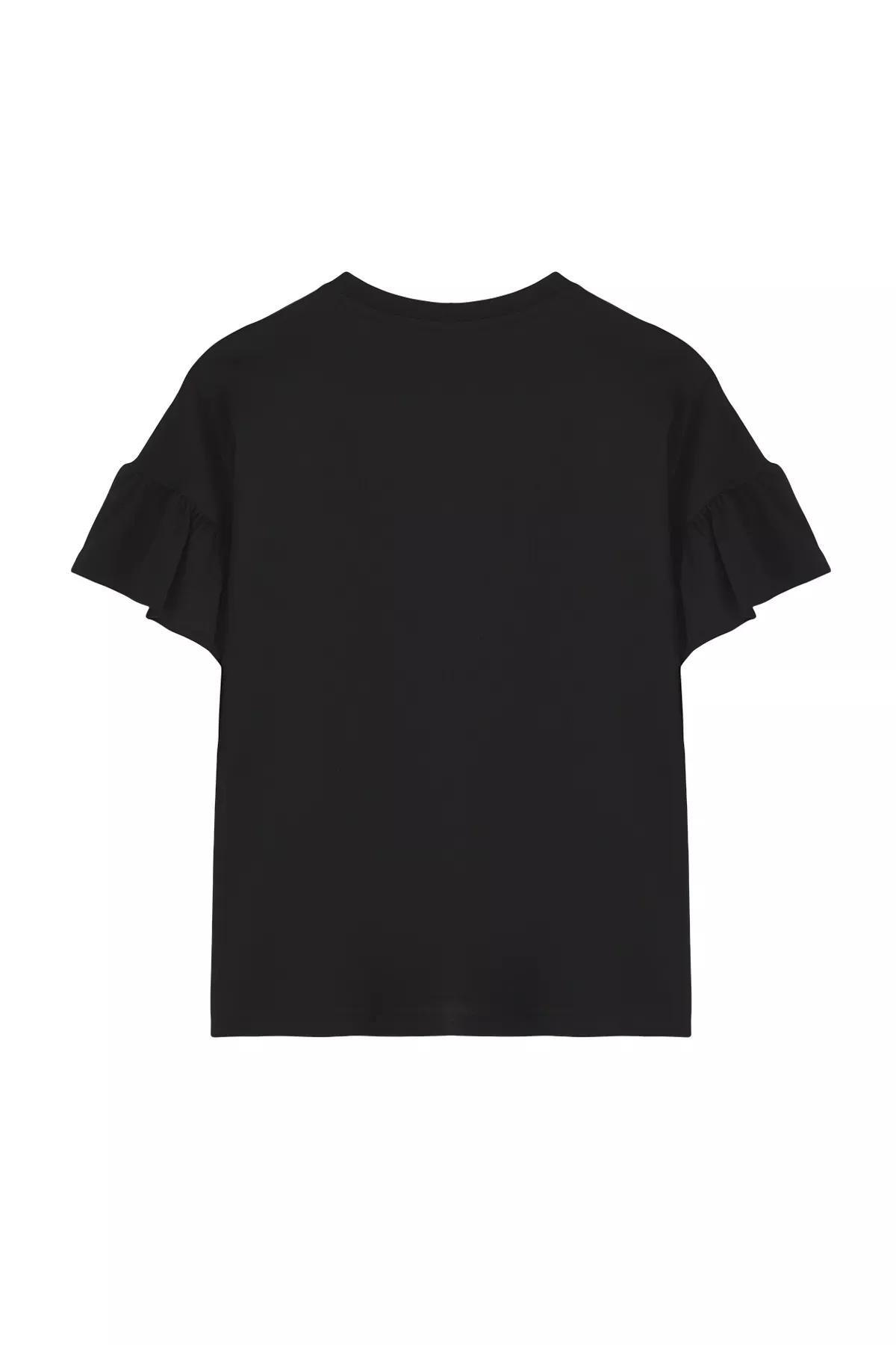 Black Crew Neck T-Shirt, , large image number 5