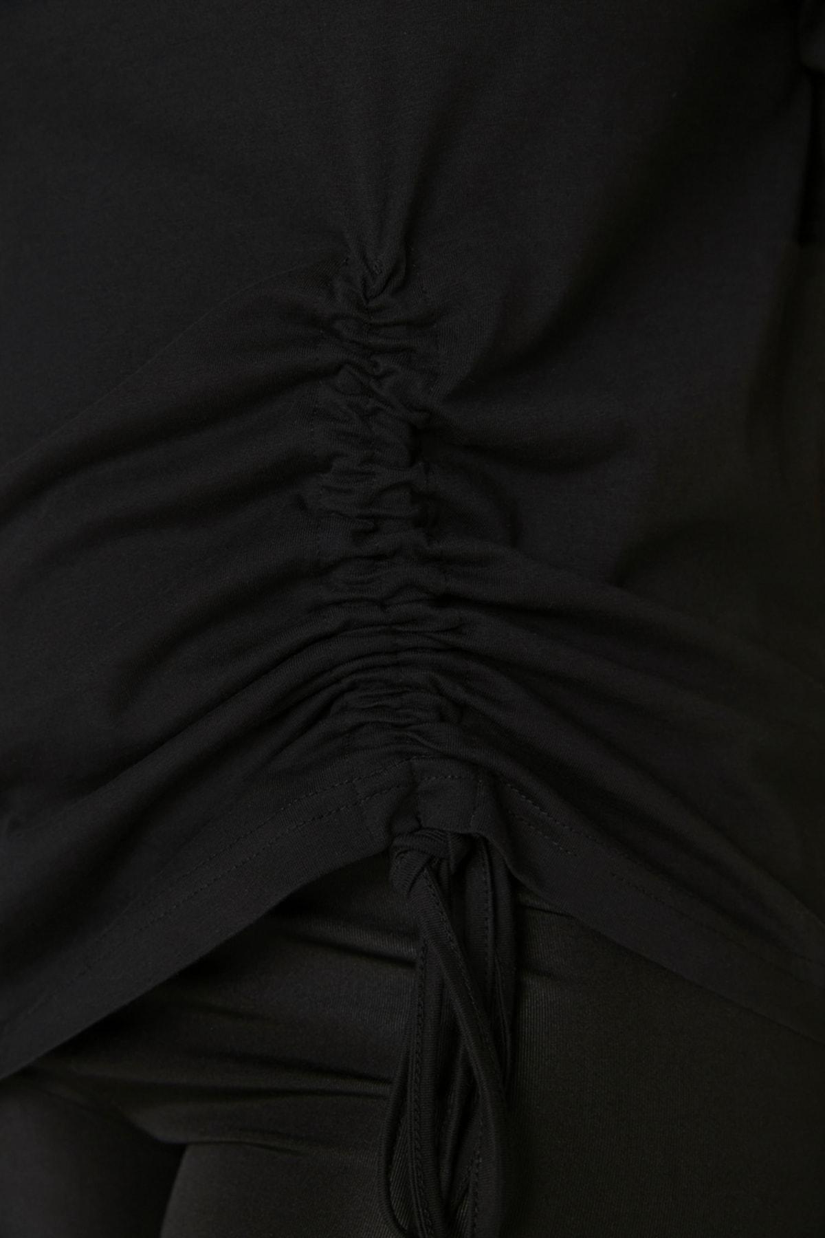 Black Crew Neck Plus Size T-Shirt, Black, large image number 3