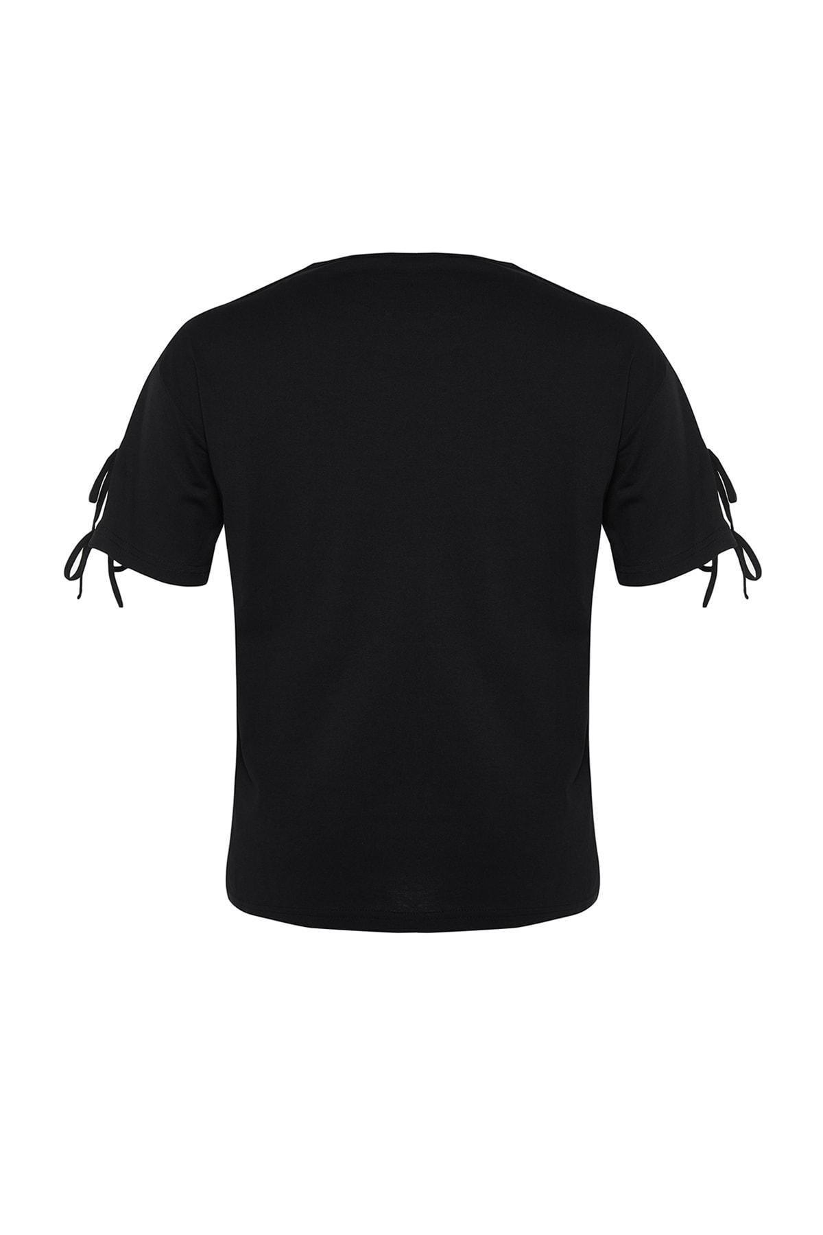 Black Relaxed Plus Size Tshirt, , large image number 7