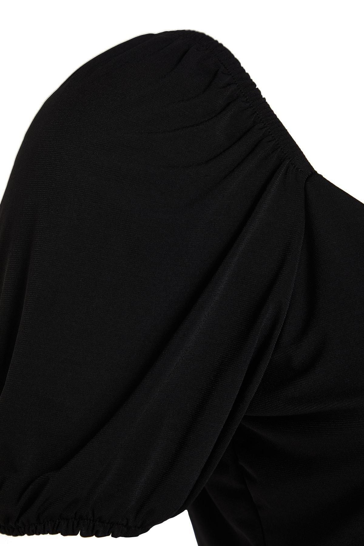 Black Regular Plus Size Blouse, Black, large image number 6