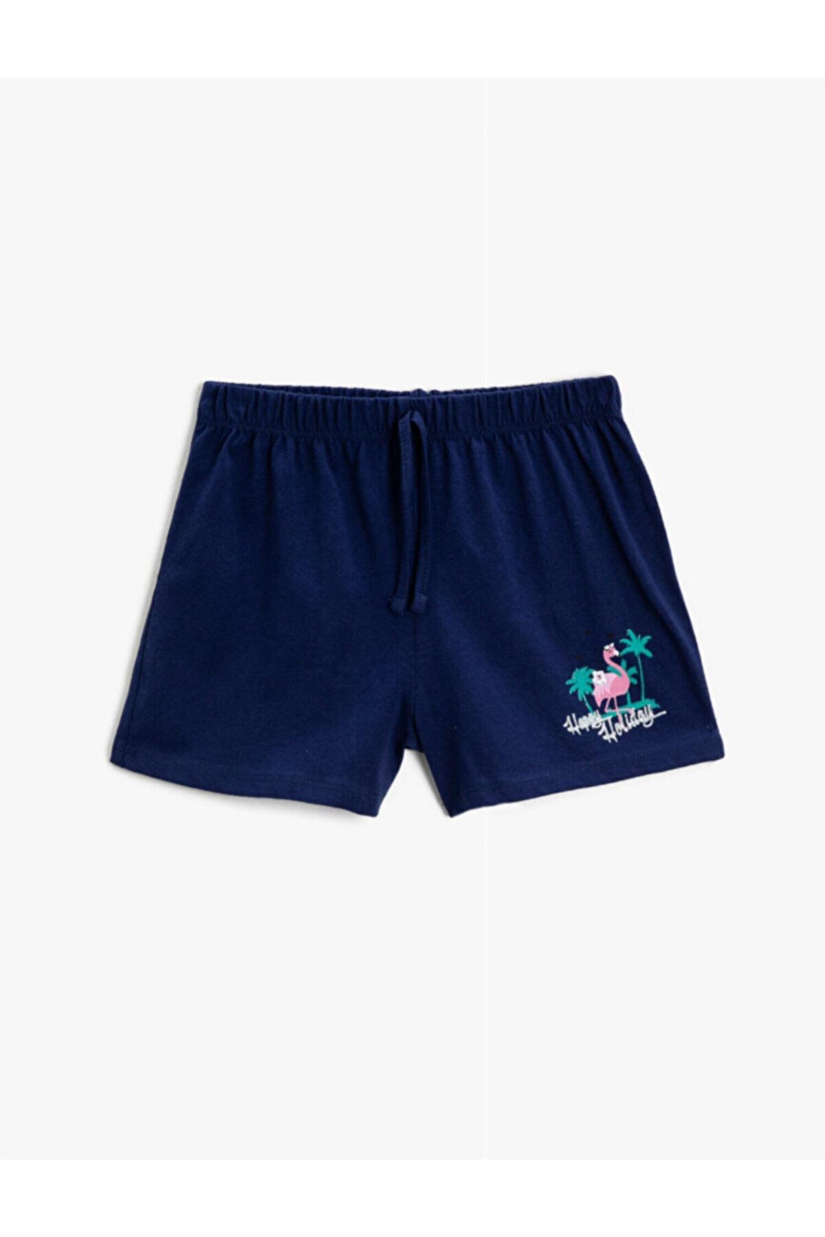 Koton - Navy Printed Short, Kids Girls