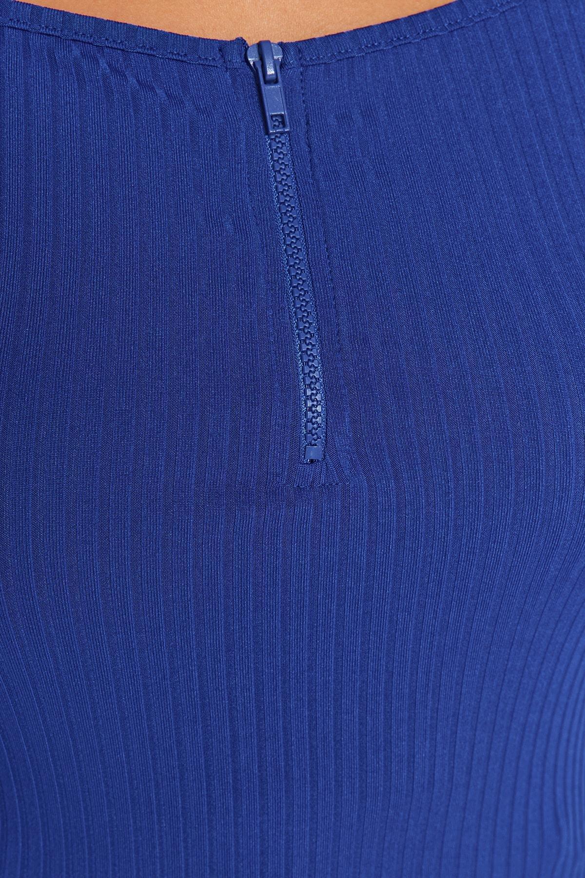 Blue Square Collar Plus Size Blouse, , large image number 3