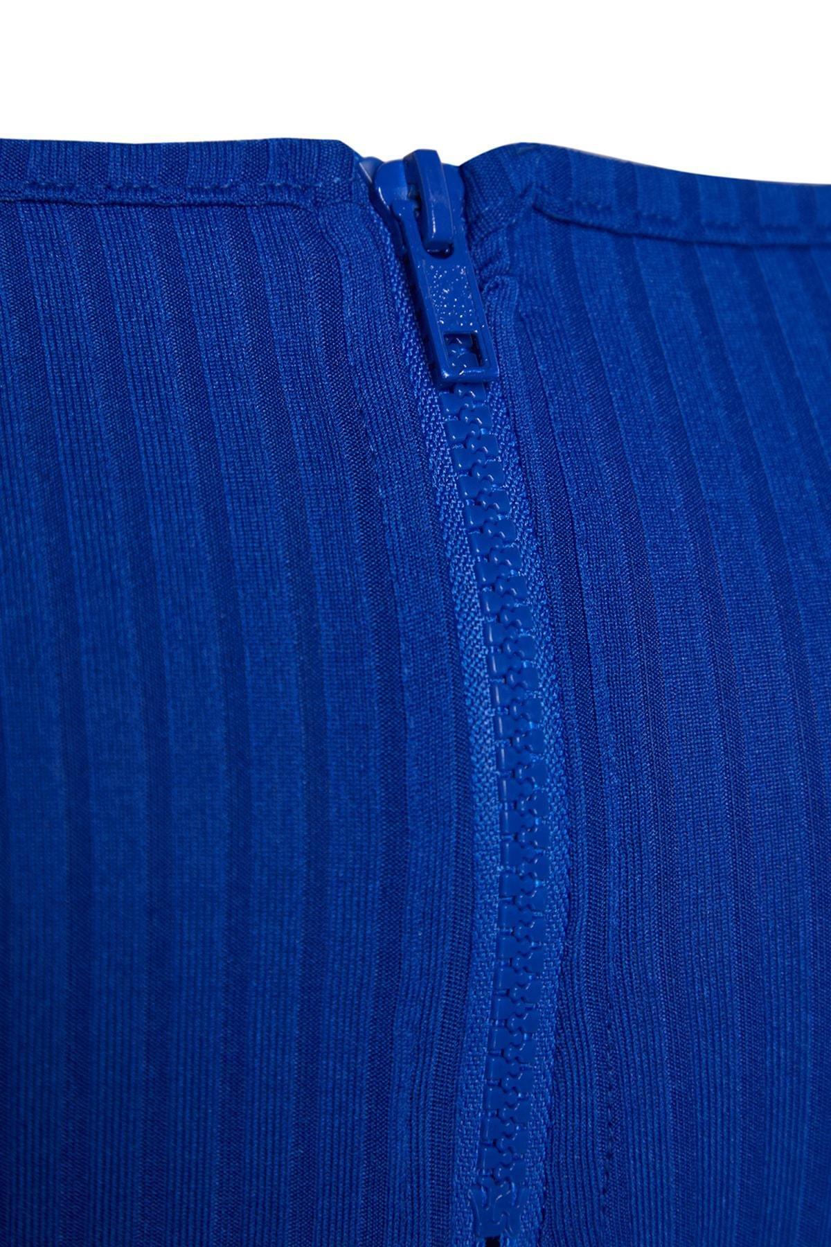 Blue Square Collar Plus Size Blouse, , large image number 7