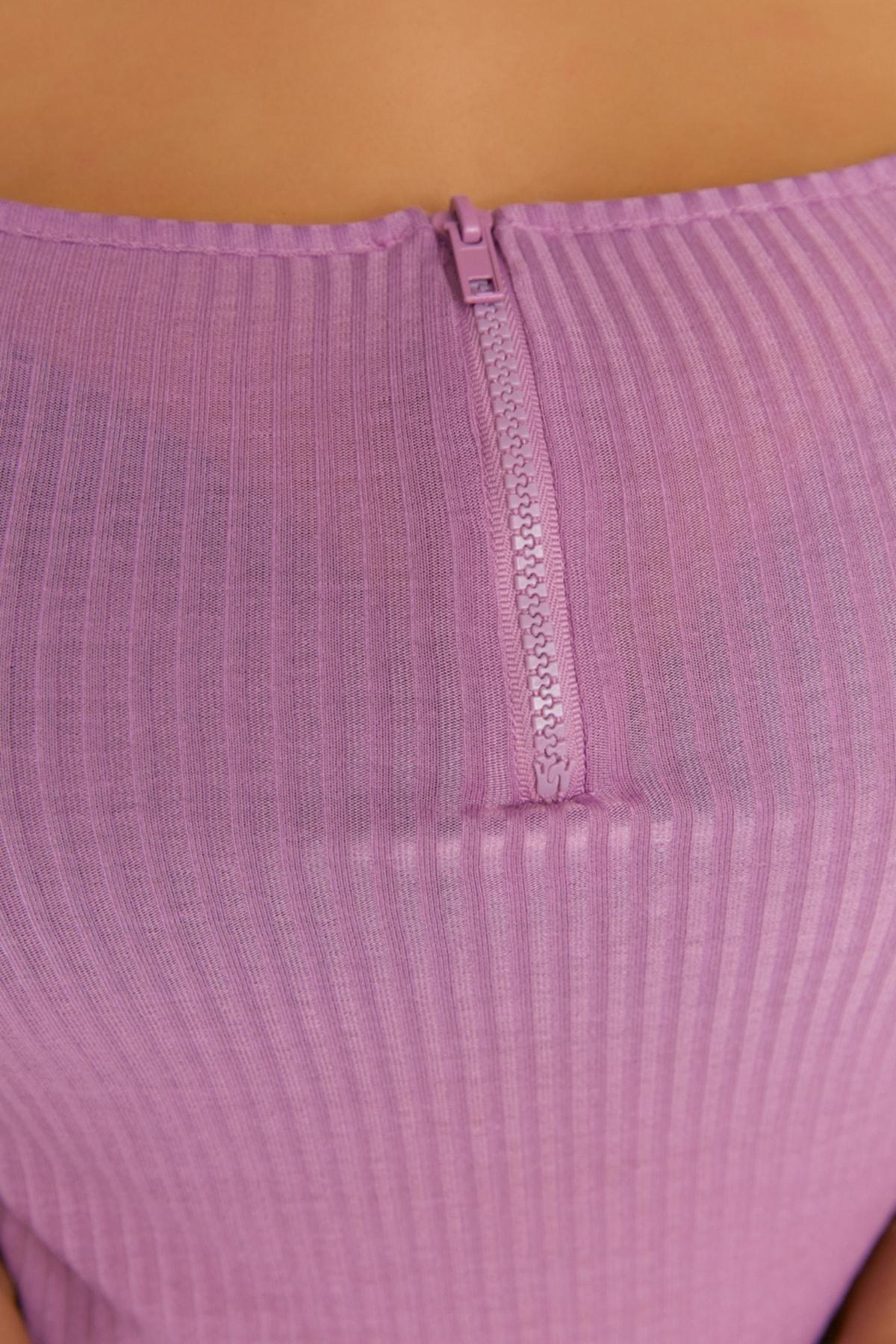 بلوزة بقصة ضيقة للمقاسات الكبيرة، بنفسجي, Purple, large image number 3